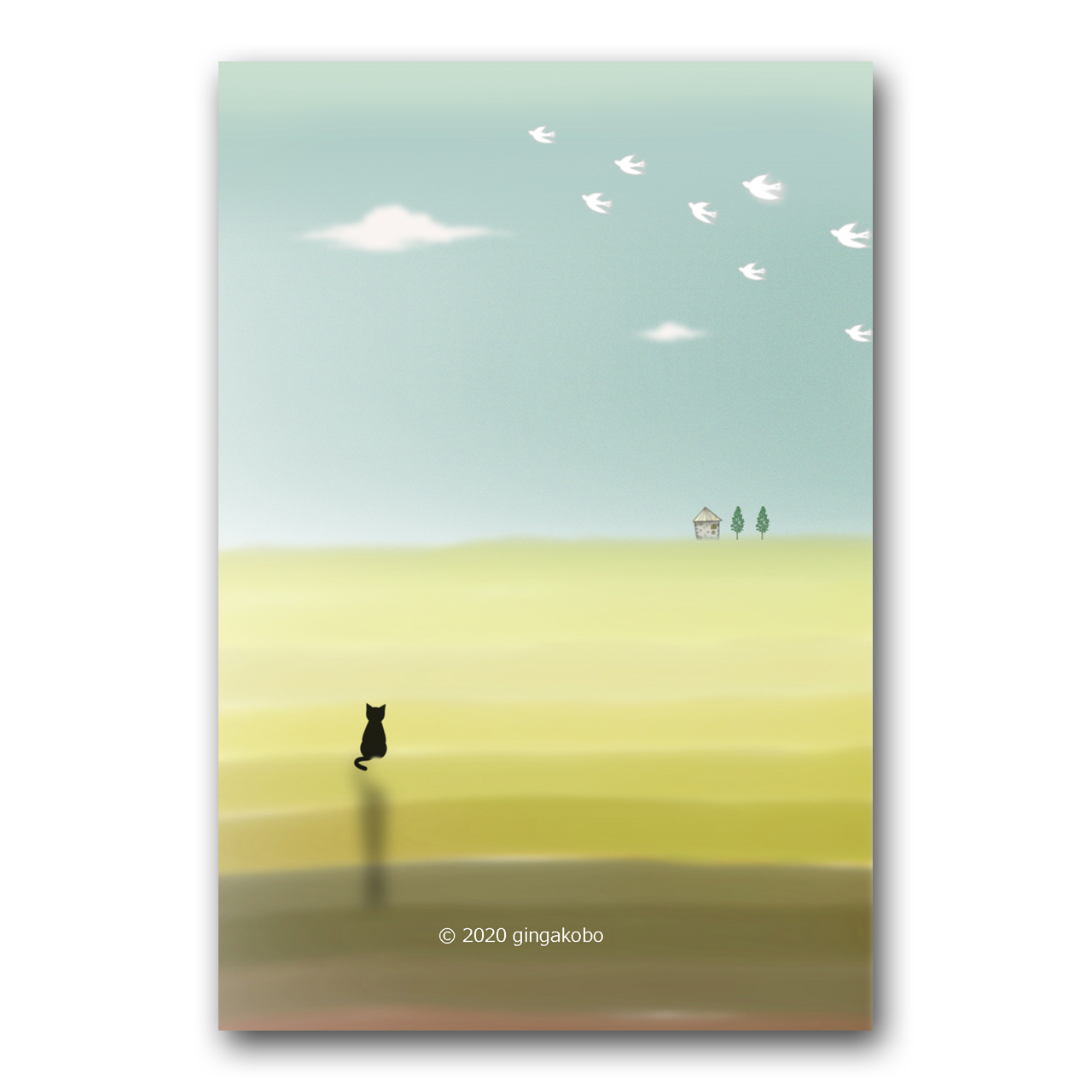 創造的休暇の秋の日 ほっこり癒しのイラストポストカード2枚組 No 1166 Iichi ハンドメイド クラフト作品 手仕事品の通販
