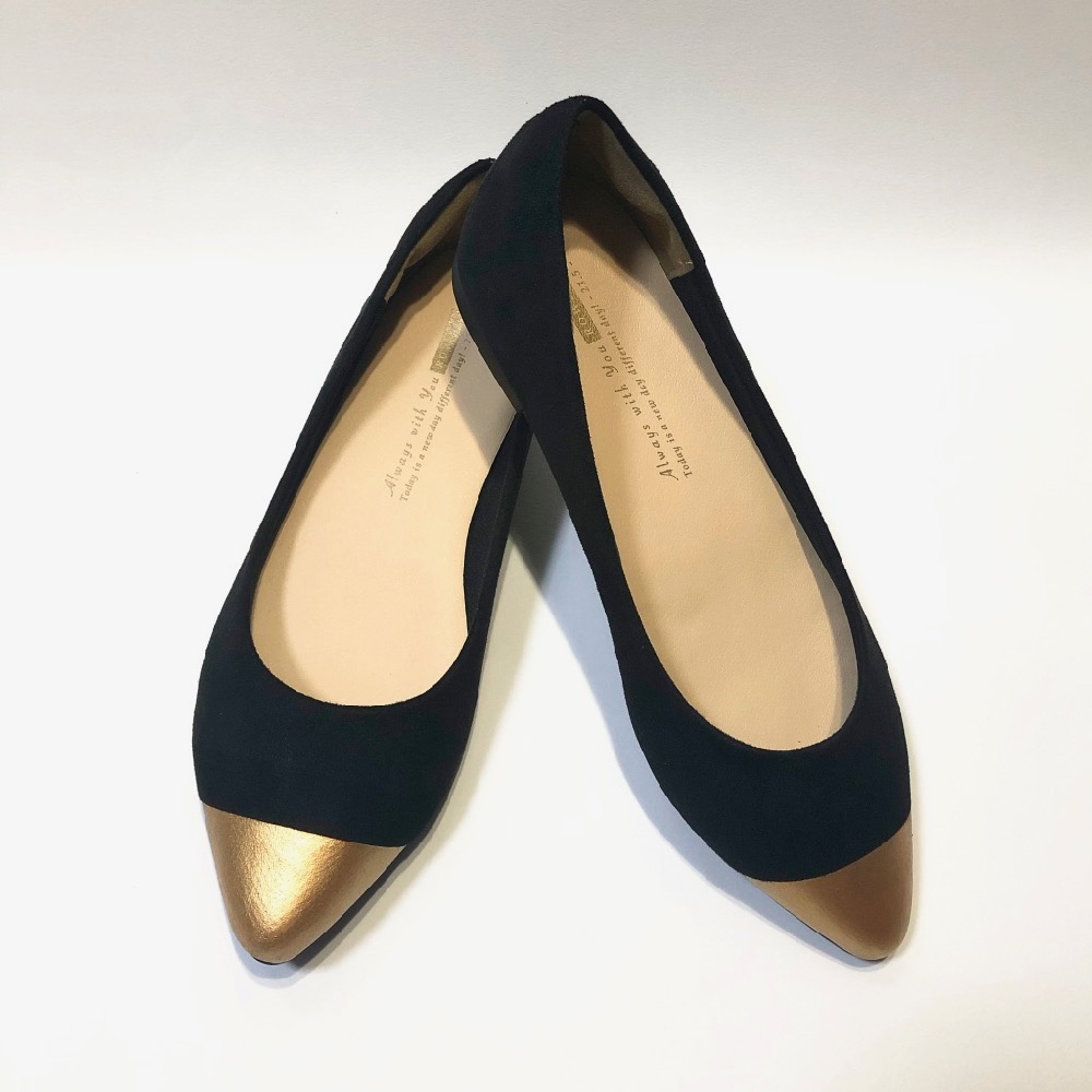 歩き易い バイカラー2cmヒールパンプス ブラック ゴールド 22 0cm 27 0cm Iichi ハンドメイド クラフト作品 手仕事品の通販