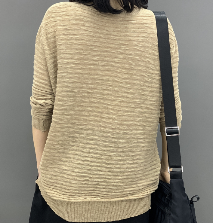 秋 ニット 長袖薄手セーター ニットセーター サマーセーター コットンミッドスリーブリネンセーター トップス レディース シャツ Iichi ハンドメイド クラフト作品 手仕事品の通販