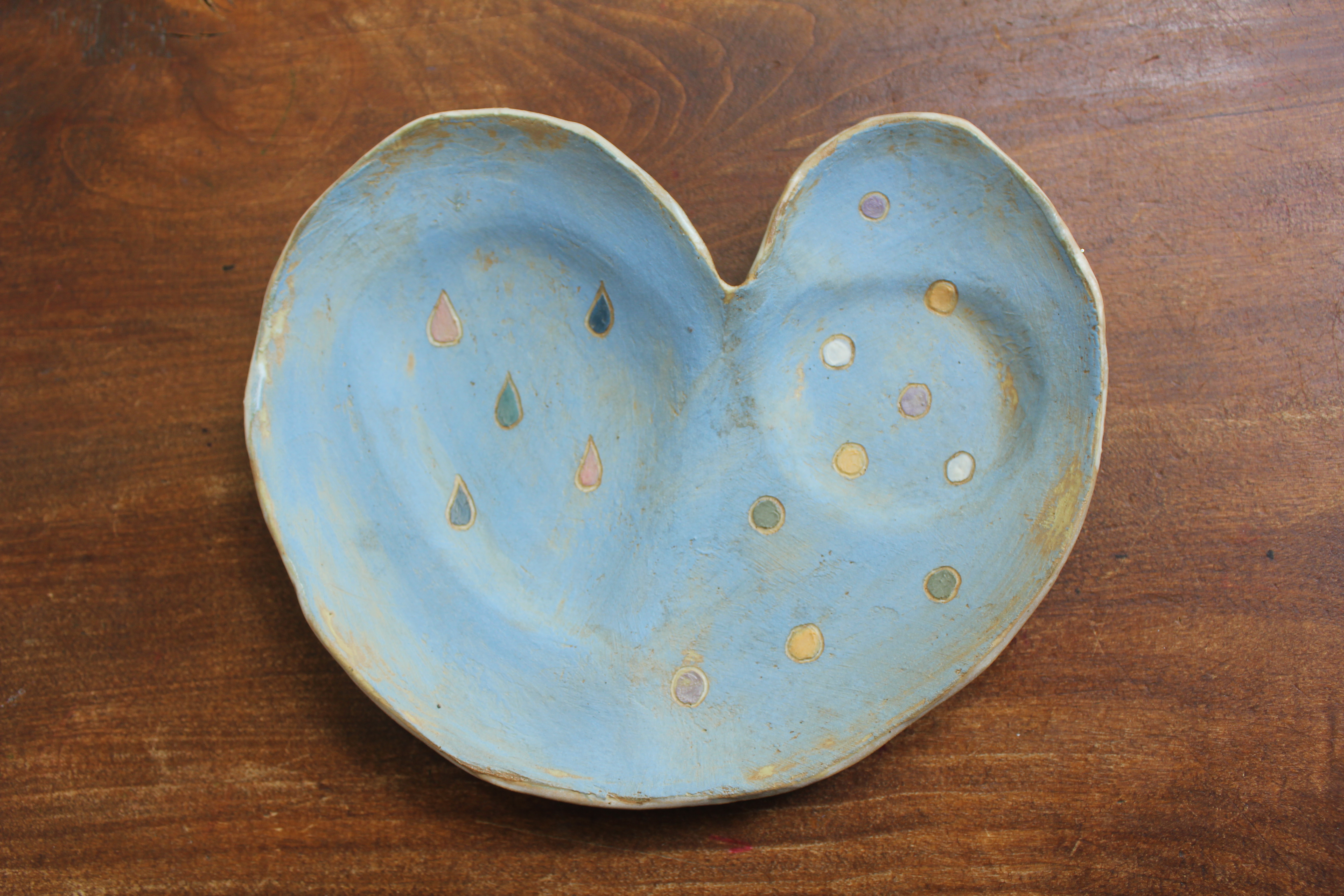 色化粧 ハートの取り皿 水色１ Iichi ハンドメイド クラフト作品 手仕事品の通販