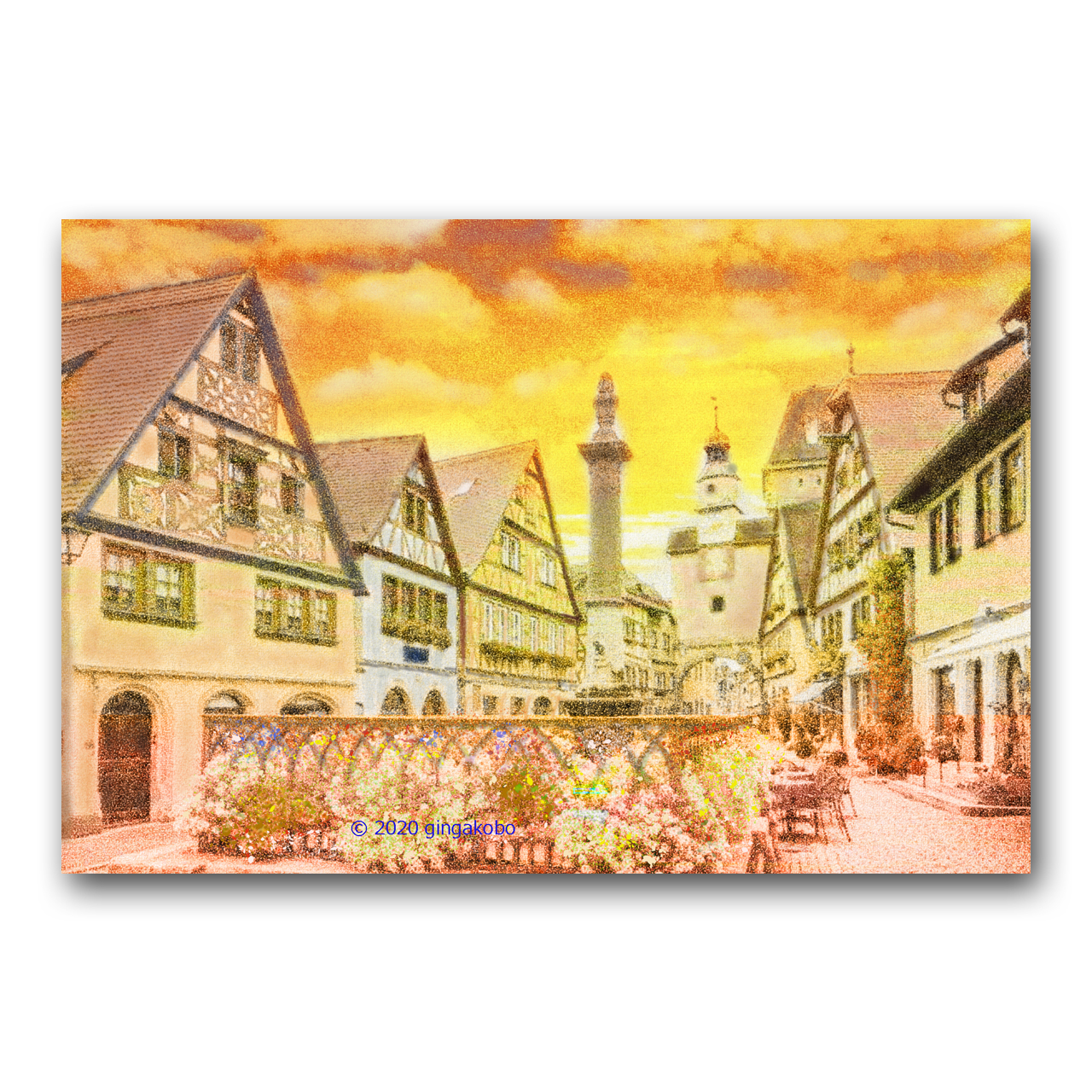 夕焼けの琴線 ほっこり癒しのイラストポストカード2枚組 No 1172 Iichi ハンドメイド クラフト作品 手仕事品の通販