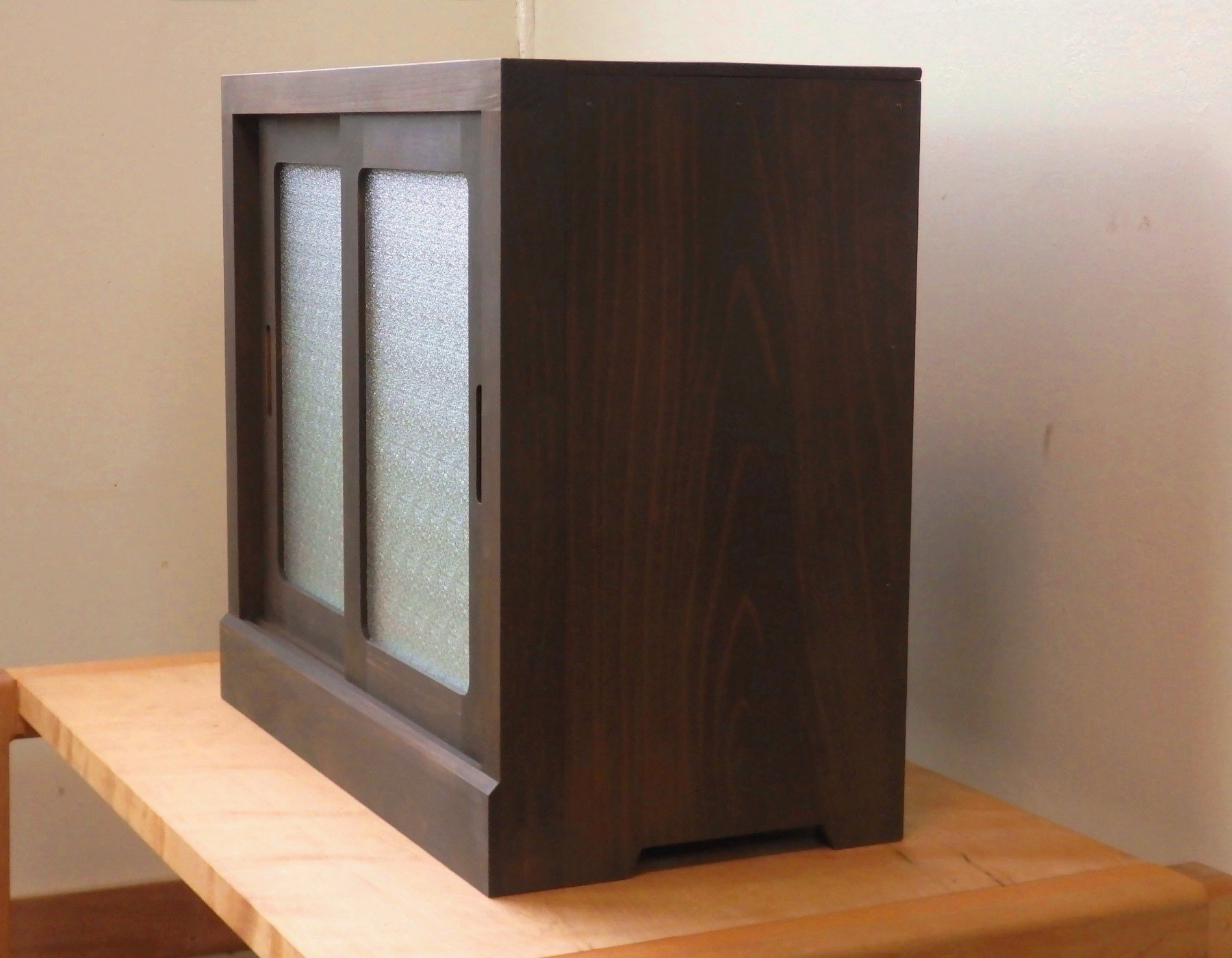 框組みの小さな戸棚 茶黒 霞ガラス Iichi ハンドメイド クラフト作品 手仕事品の通販