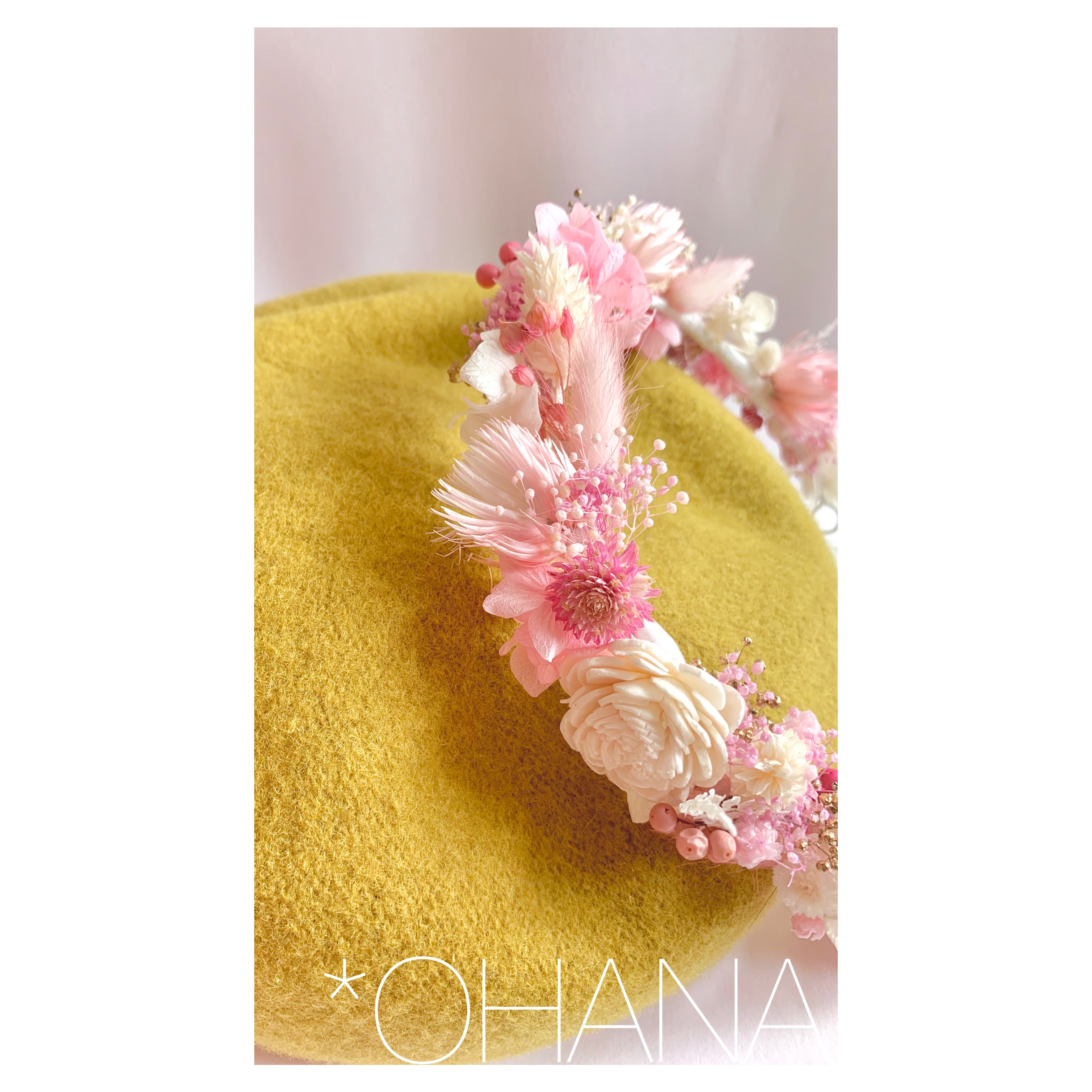 花冠 花かんむり オーダー受付 ホワイトxピンクのピンク多め 華やかな花かんむり Iichi ハンドメイド クラフト作品 手仕事品の通販