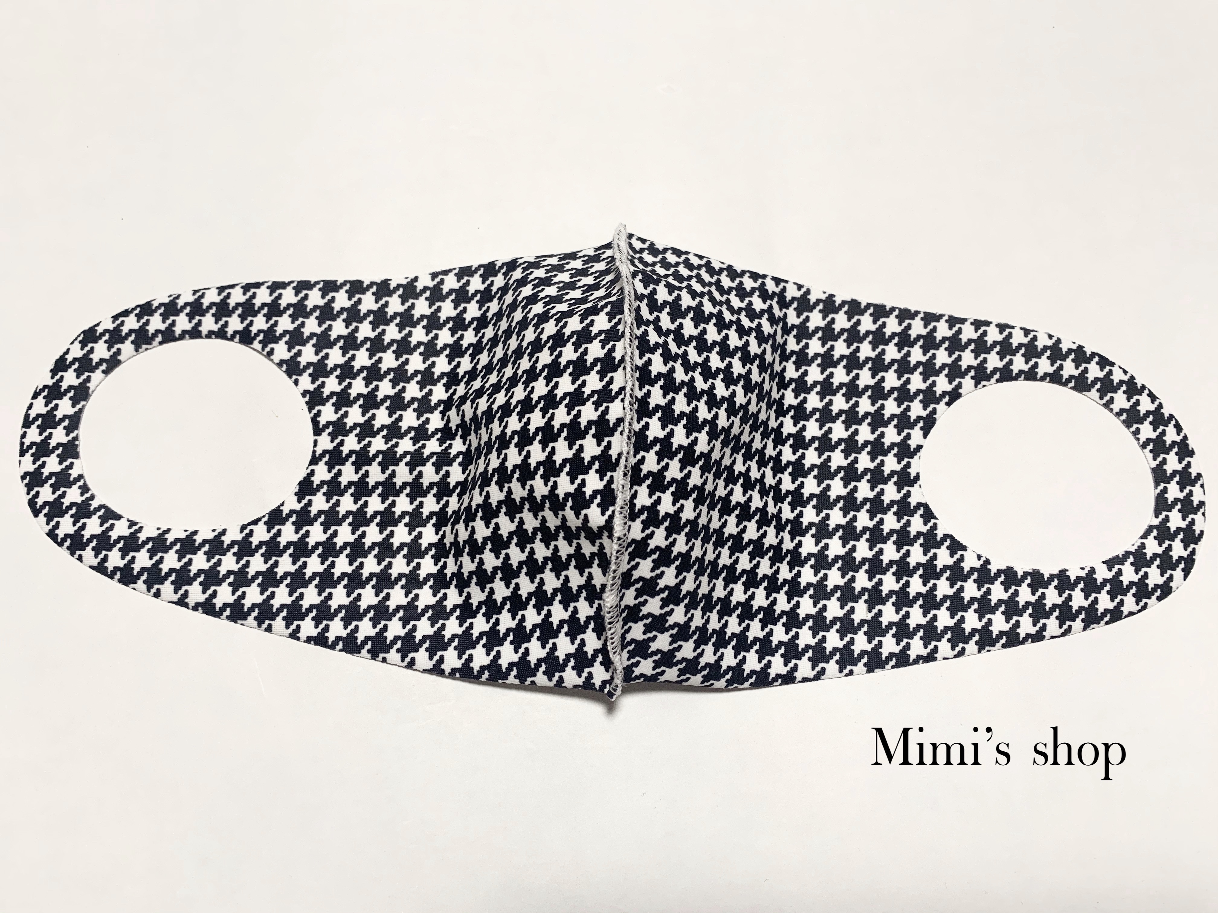 水着用素材 立体マスク プリント おしゃれ かわいい 千鳥柄 千鳥格子 男女兼用 蒸れない 快適 Iichi ハンドメイド クラフト作品 手仕事品の通販