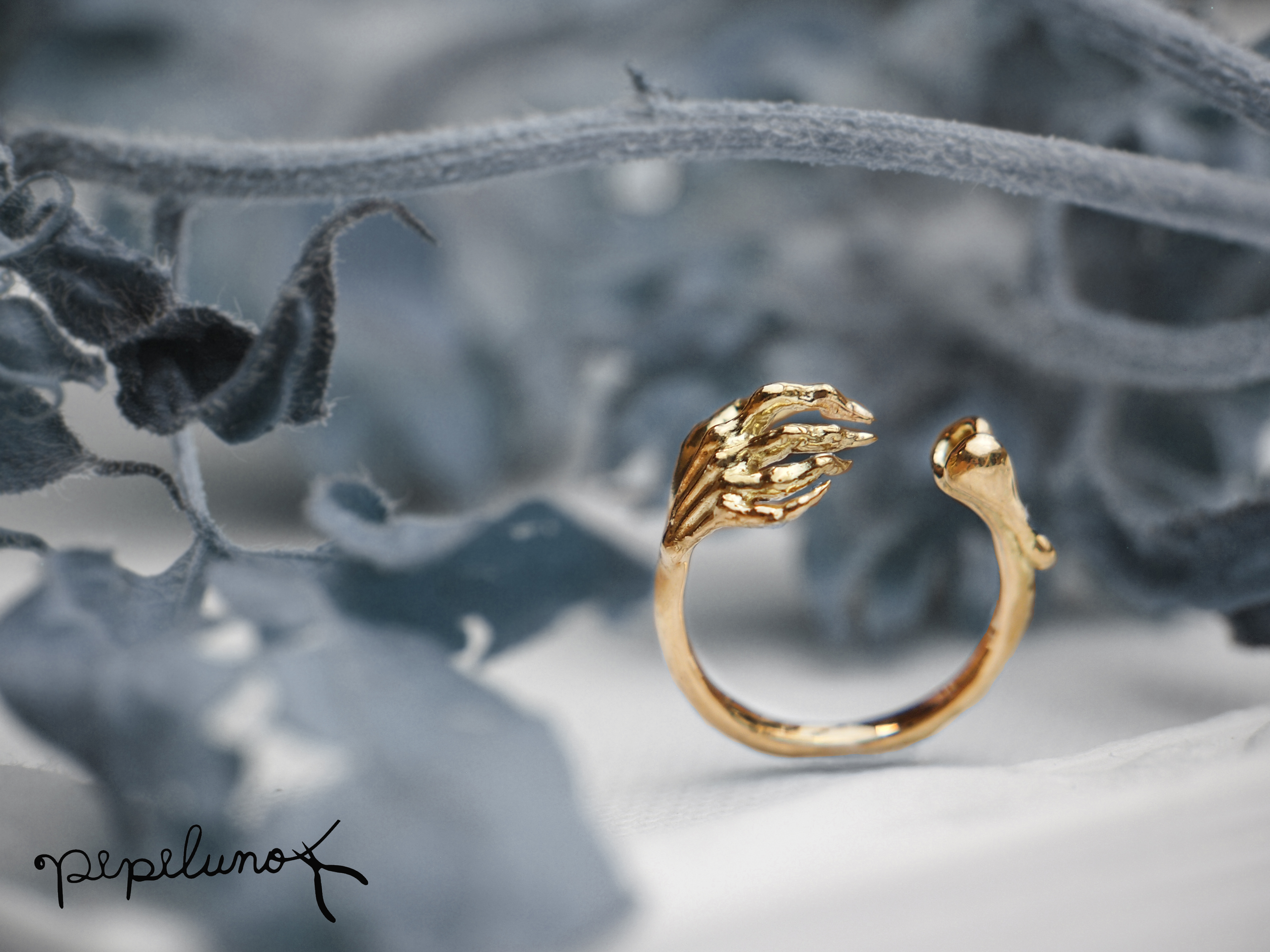 K18 鋭い爪が刺さって痛いゆびわ Iichi ハンドメイド クラフト作品 手仕事品の通販