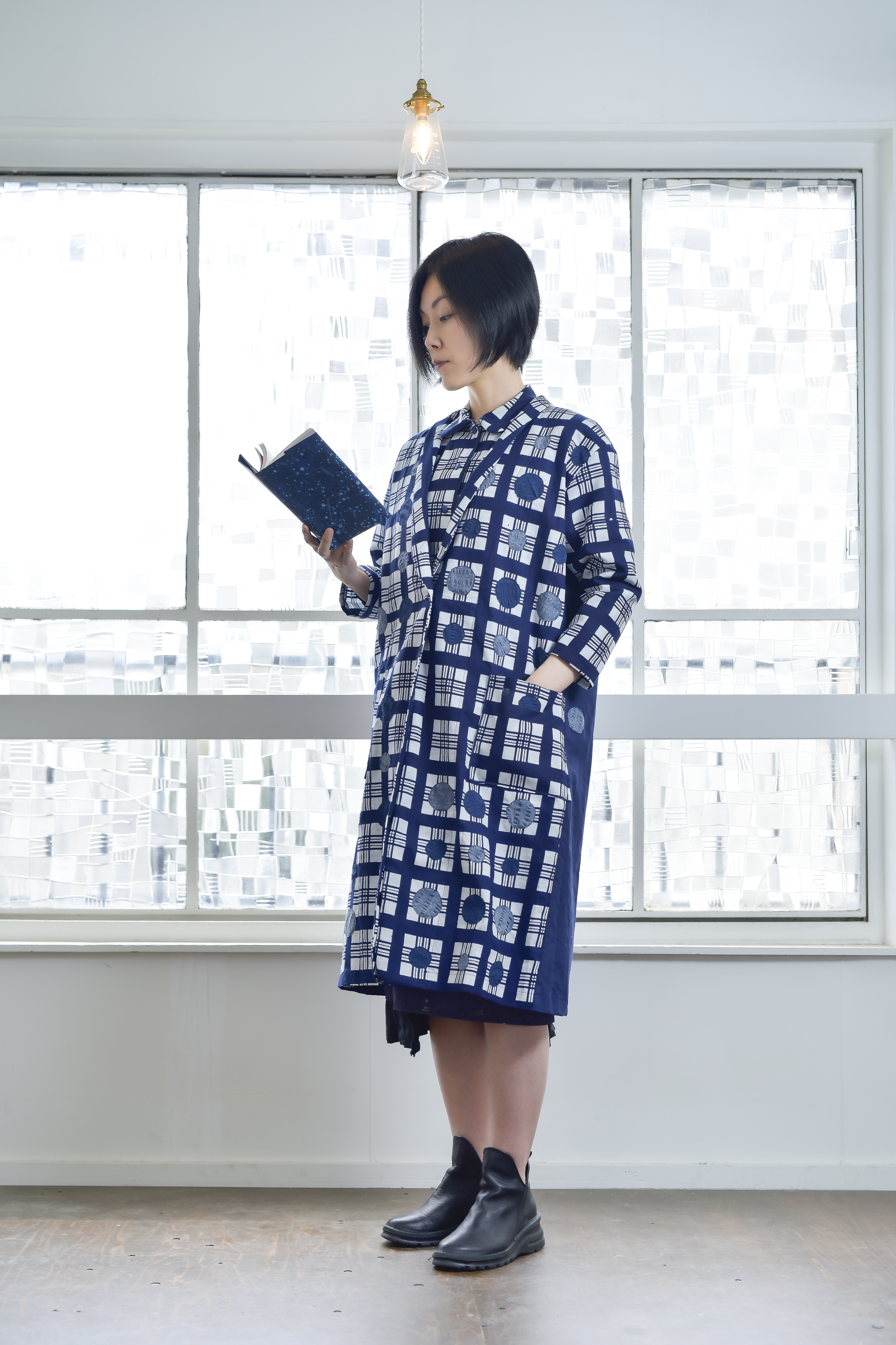 北斗七星 浴衣地格子柄 白衣風コート Iichi ハンドメイド クラフト作品 手仕事品の通販 北斗七星 浴衣地格子柄 白衣風コート Iichi ハンドメイド クラフト作品 手仕事品の通販