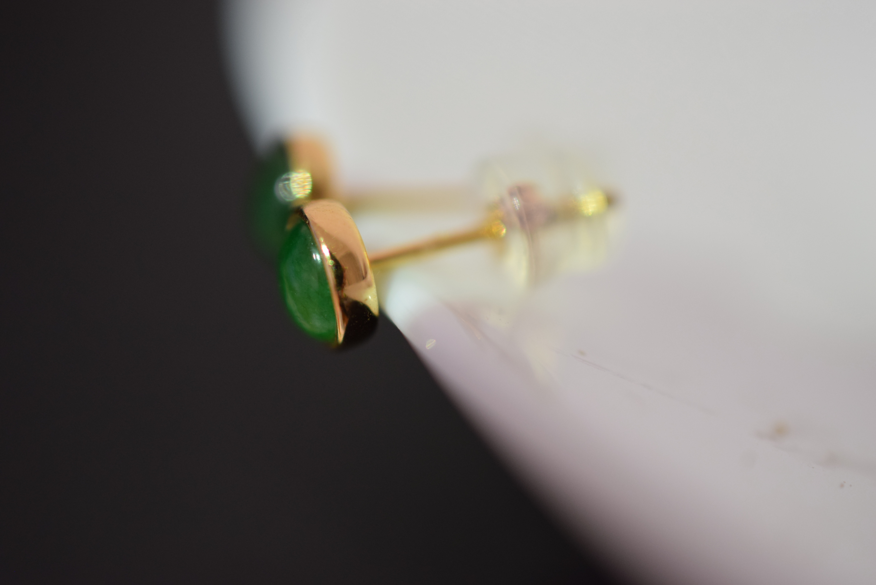 k18イエローゴールド 天然氷種翡翠 ピアス k18イエローゴールド 天然氷種翡翠 ピアス X24-01藍水氷種k18金