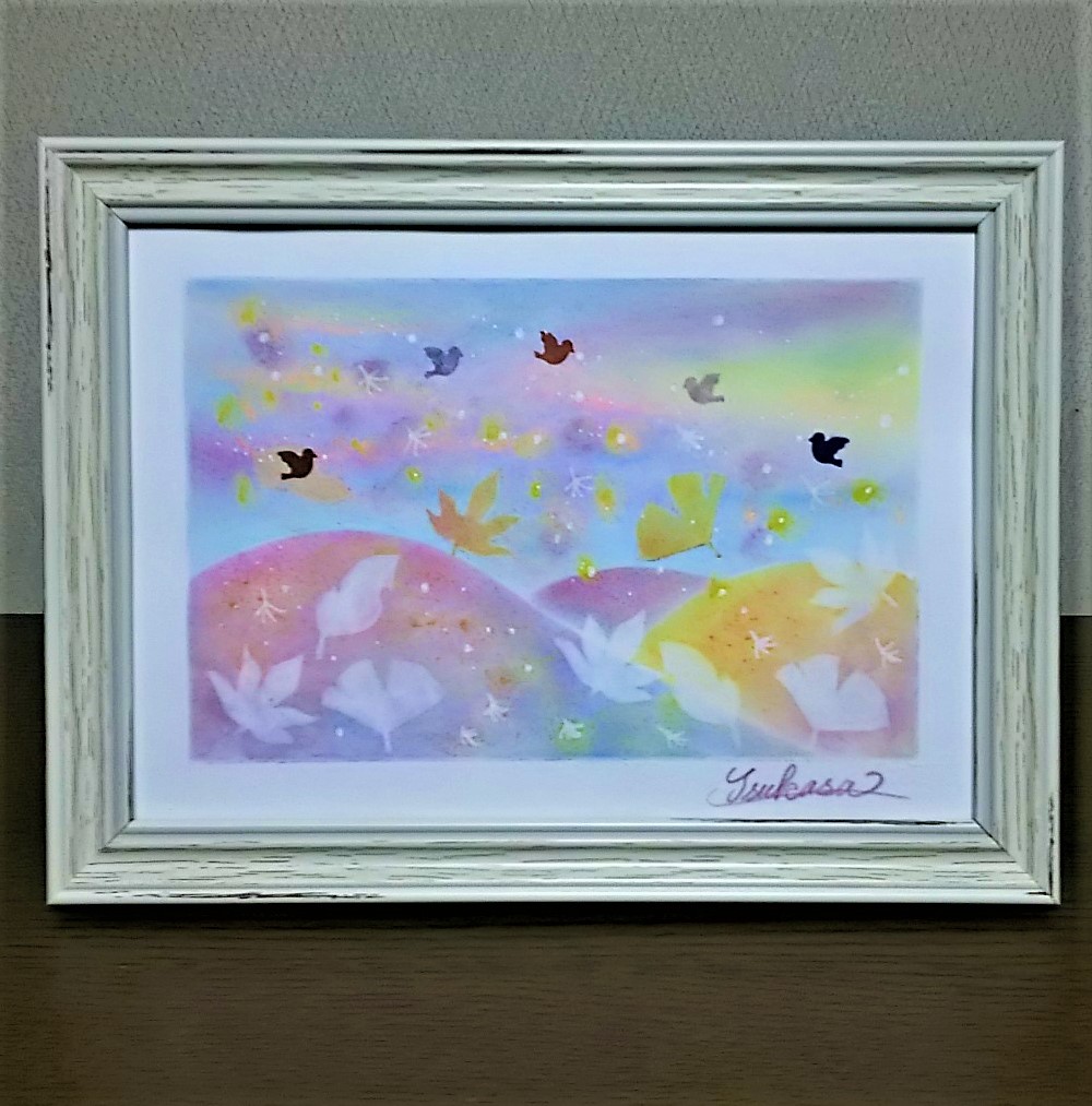 秋のパステルアート 彩りの紅葉山 Iichi ハンドメイド クラフト作品 手仕事品の通販