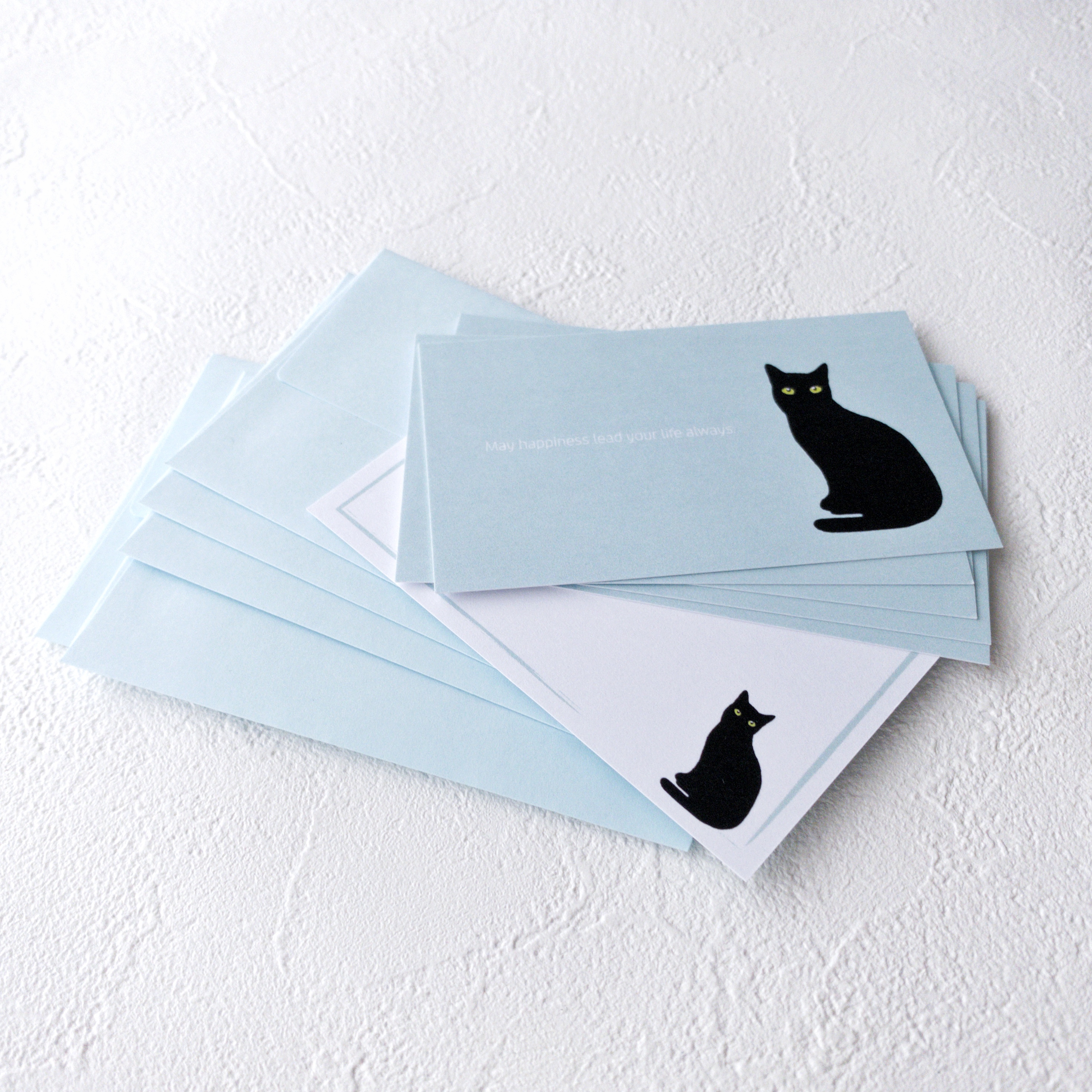 メッセージカードセット 黒猫 5組 1枚 送料無料 Iichi ハンドメイド クラフト作品 手仕事品の通販