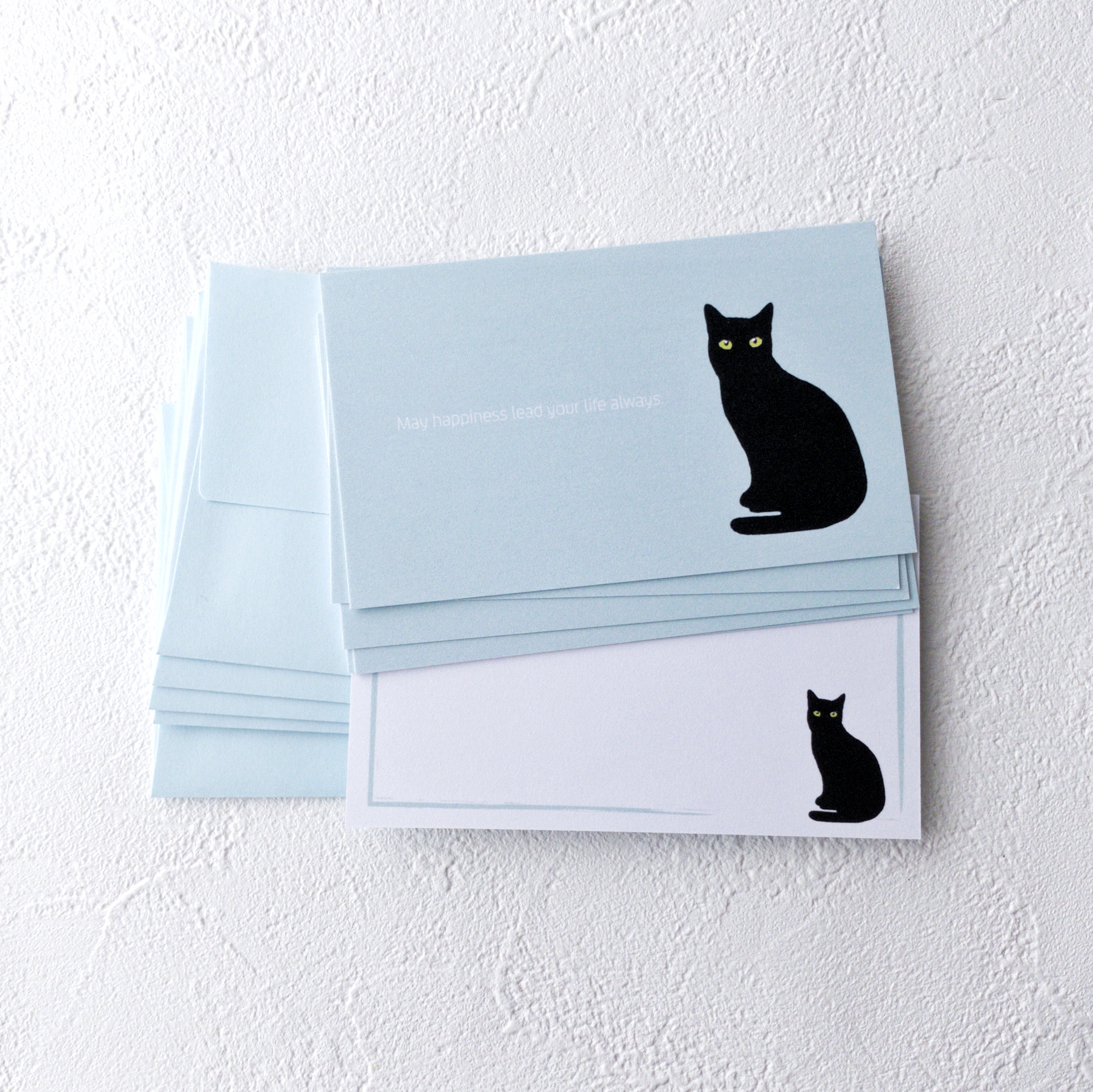 メッセージカードセット 黒猫 5組 1枚 送料無料 Iichi ハンドメイド クラフト作品 手仕事品の通販
