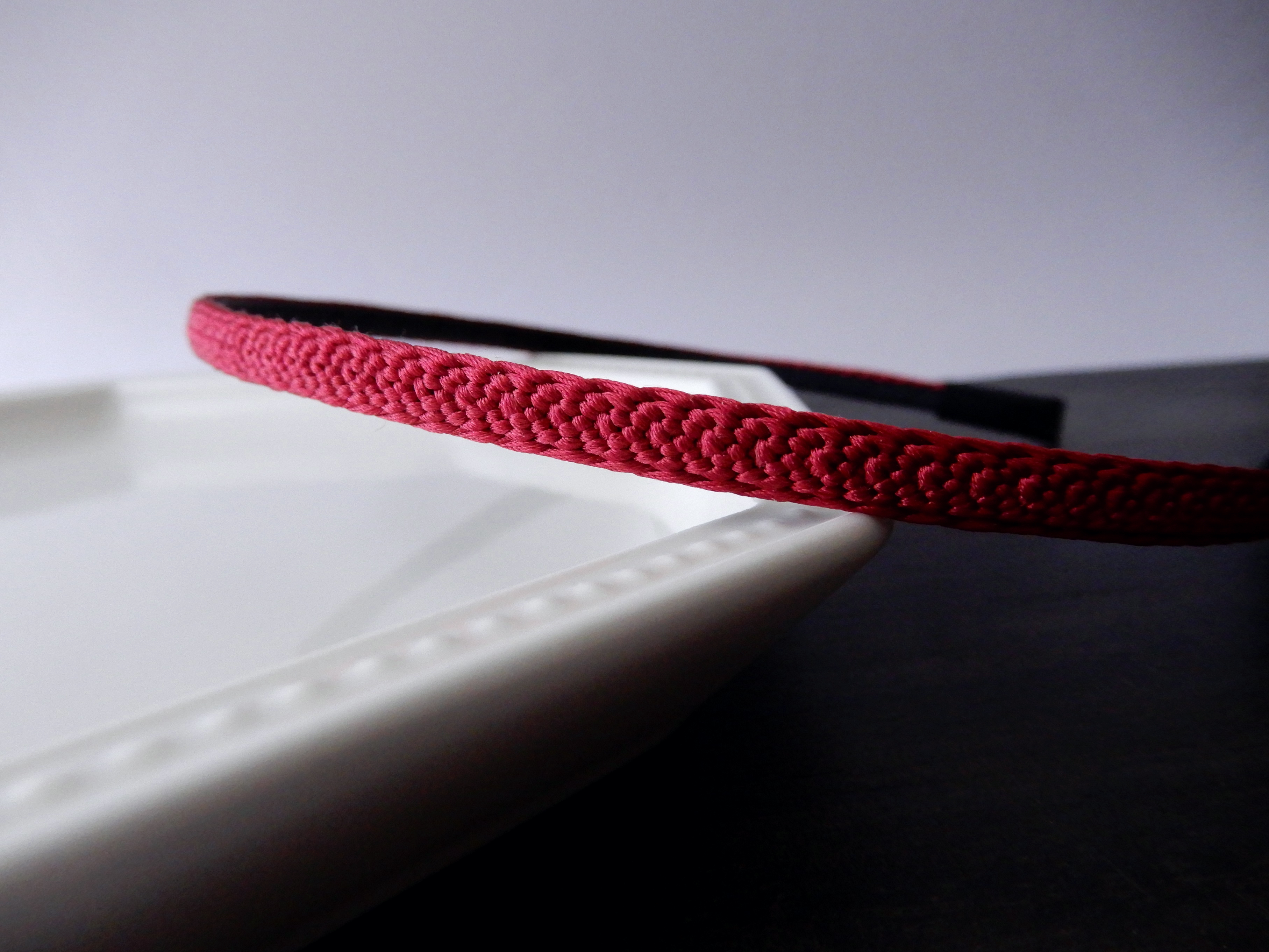 手組み組紐 花つらら 深紅 細身タイプ 正絹カチューシャ Iichi ハンドメイド クラフト作品 手仕事品の通販
