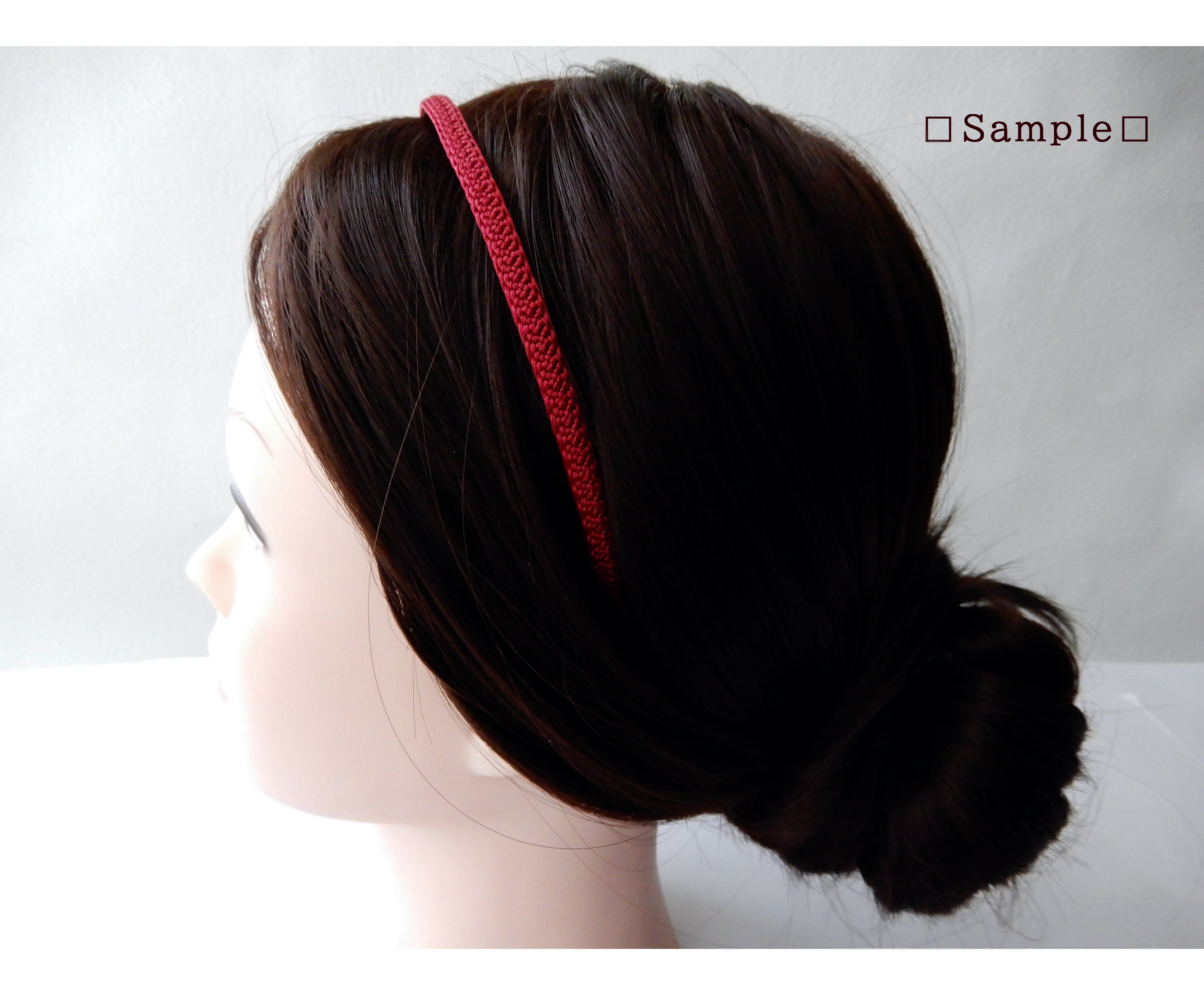 手組み組紐 花つらら 深紅 細身タイプ 正絹カチューシャ Iichi ハンドメイド クラフト作品 手仕事品の通販