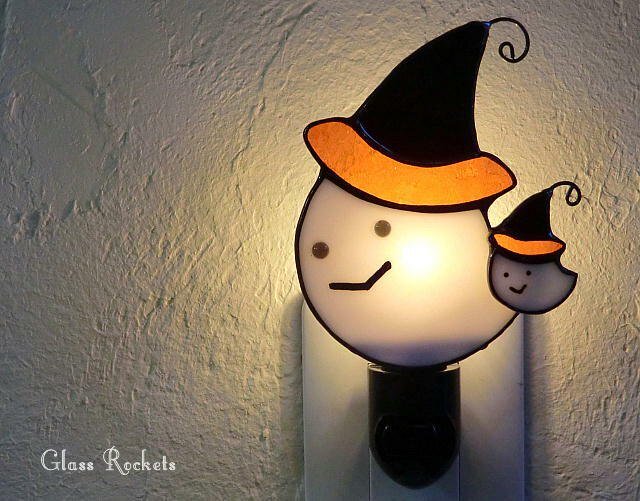 親子のハロウィンおばけ ステンドグラス ランプ Iichi ハンドメイド クラフト作品 手仕事品の通販