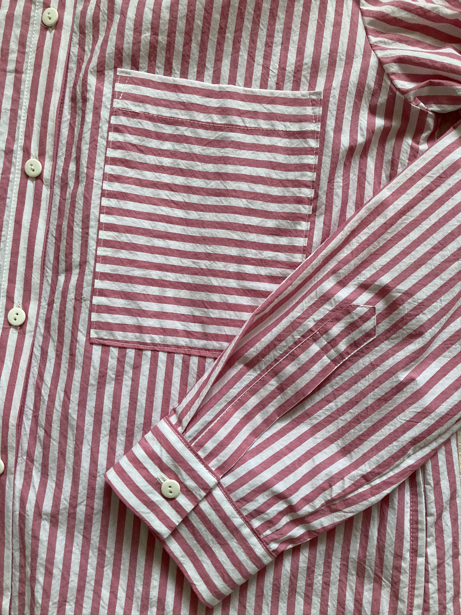 ピンクストライプシャツワンピース Iichi ハンドメイド クラフト作品 手仕事品の通販