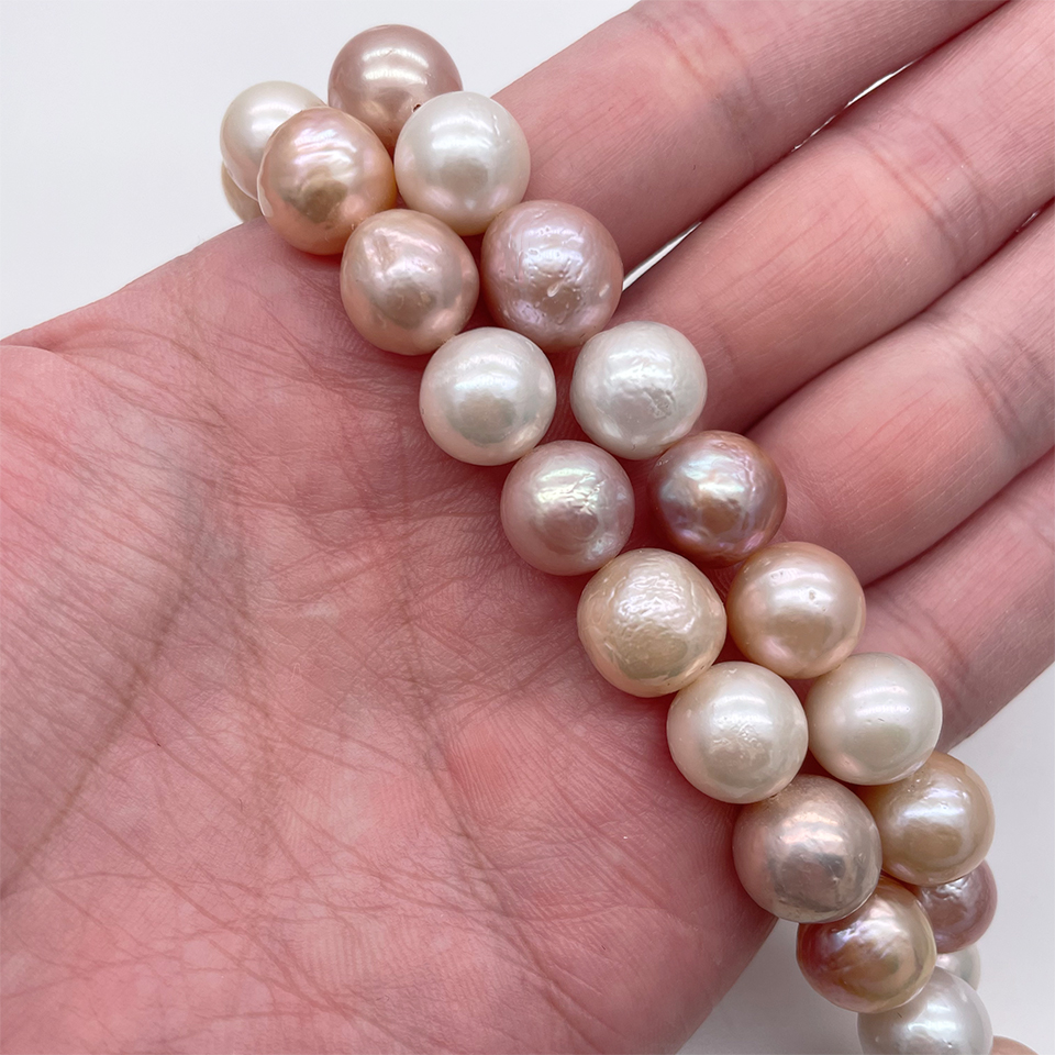 低価最新品本真珠　淡水バロックパールネックレストップ　メタリック色 ネックレス