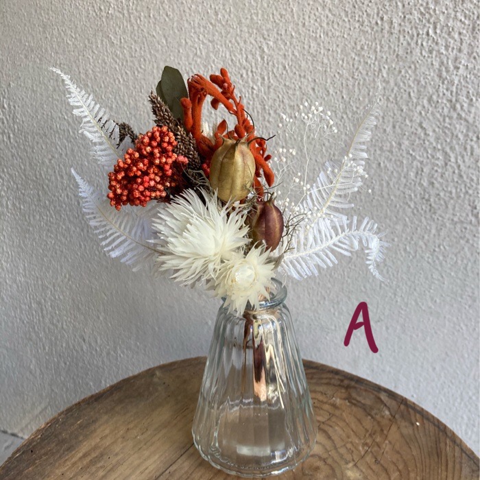 ドライフラワーのミニブーケ フラワーベース付き Iichi ハンドメイド クラフト作品 手仕事品の通販