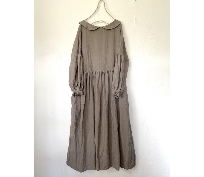 受注制作 大人の丸襟ワンピース モカベージュ ベルギーリネン100 Iichi ハンドメイド クラフト作品 手仕事品の通販 受注制作 大人の丸襟ワンピース モカベージュ ベルギーリネン100 Iichi ハンドメイド クラフト作品 手仕事品の通販