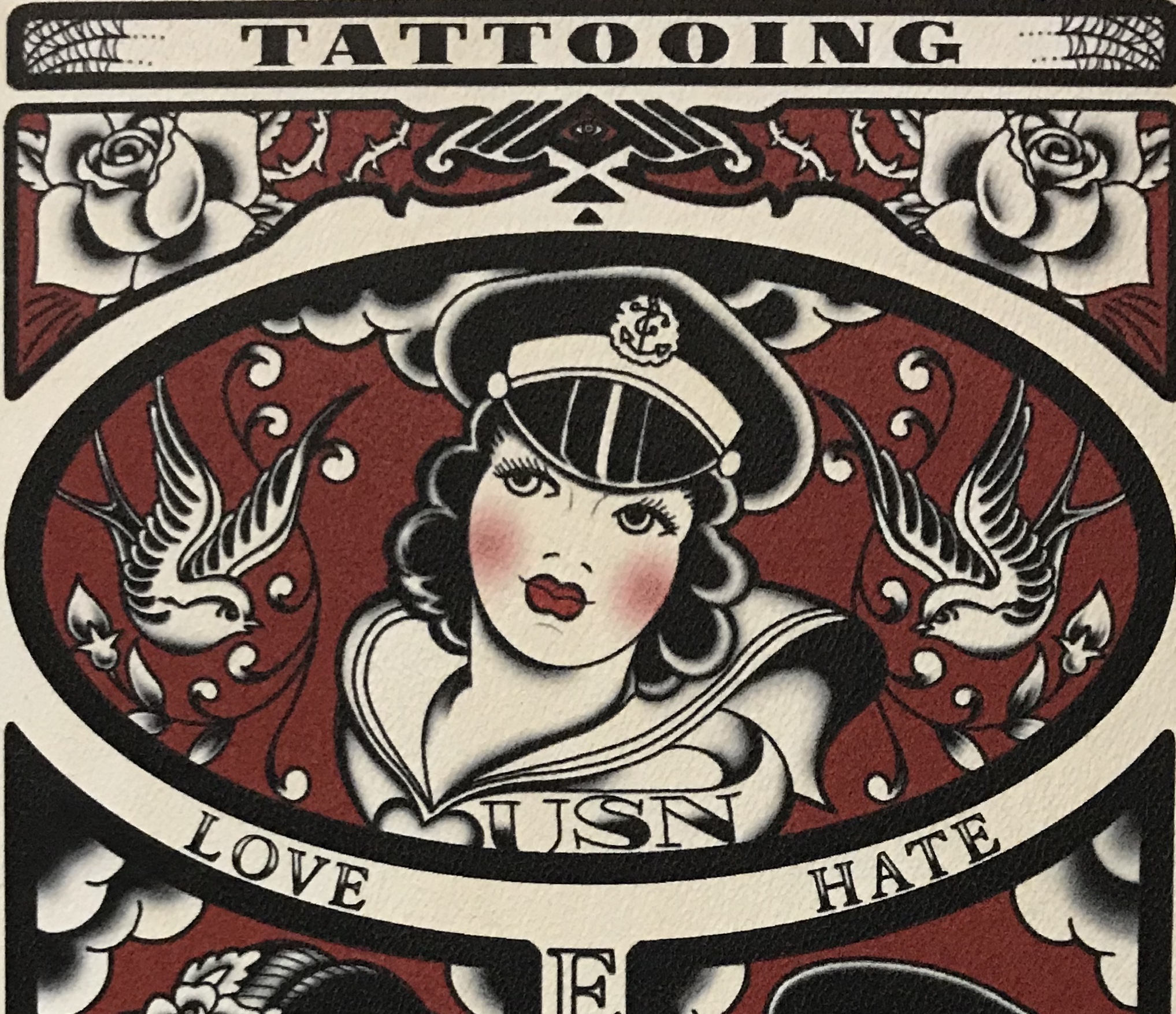Tattoo タトゥー デザイン トラッド ピンナップガール 黒フレーム Iichi ハンドメイド クラフト作品 手仕事品の通販