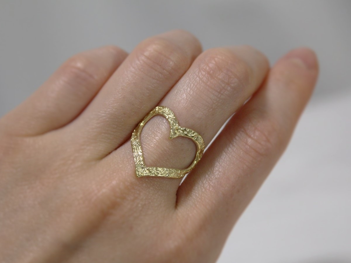 真鍮アンティークheart ハートリング Iichi ハンドメイド クラフト作品 手仕事品の通販