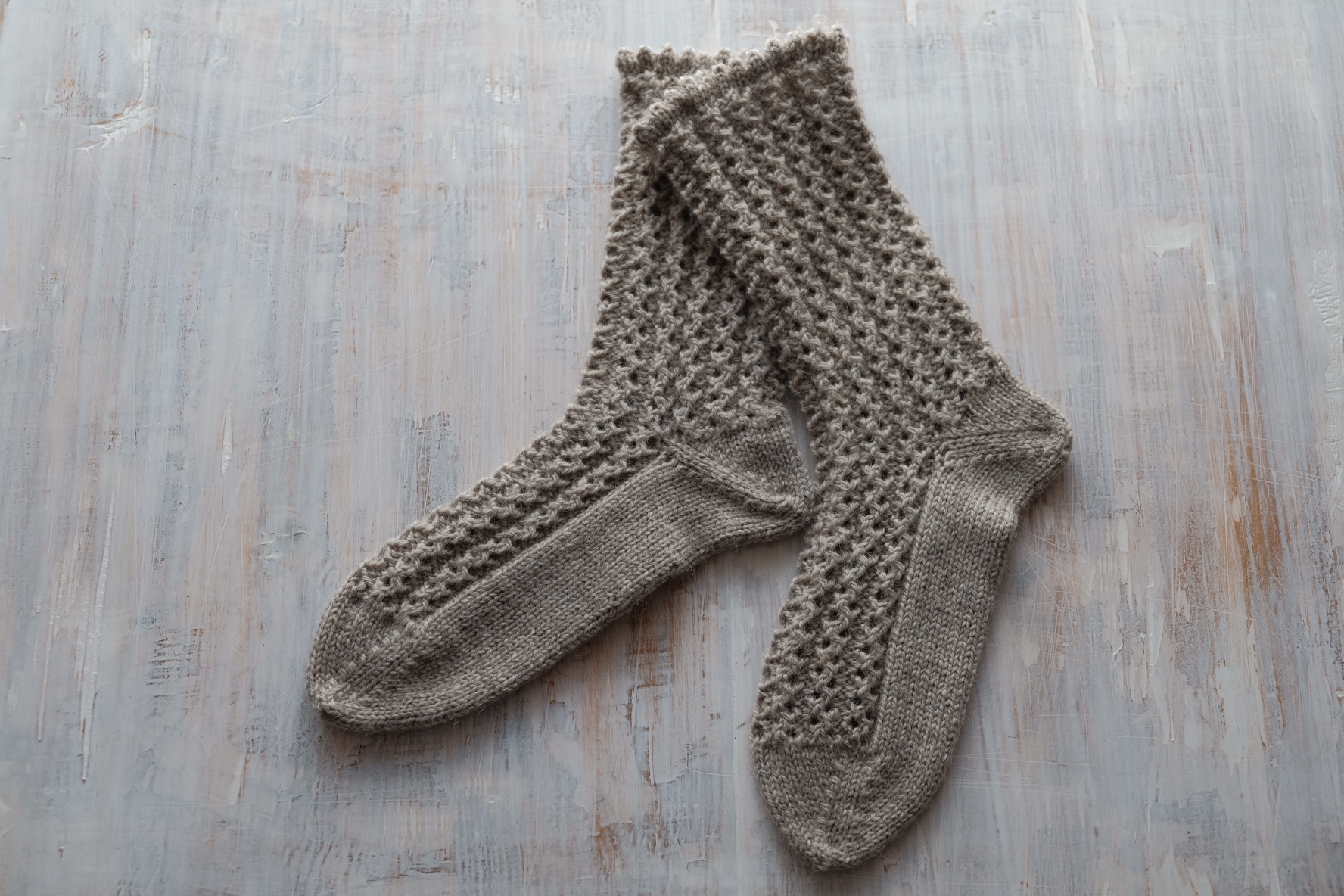 手編みの靴下　ハンドメイド