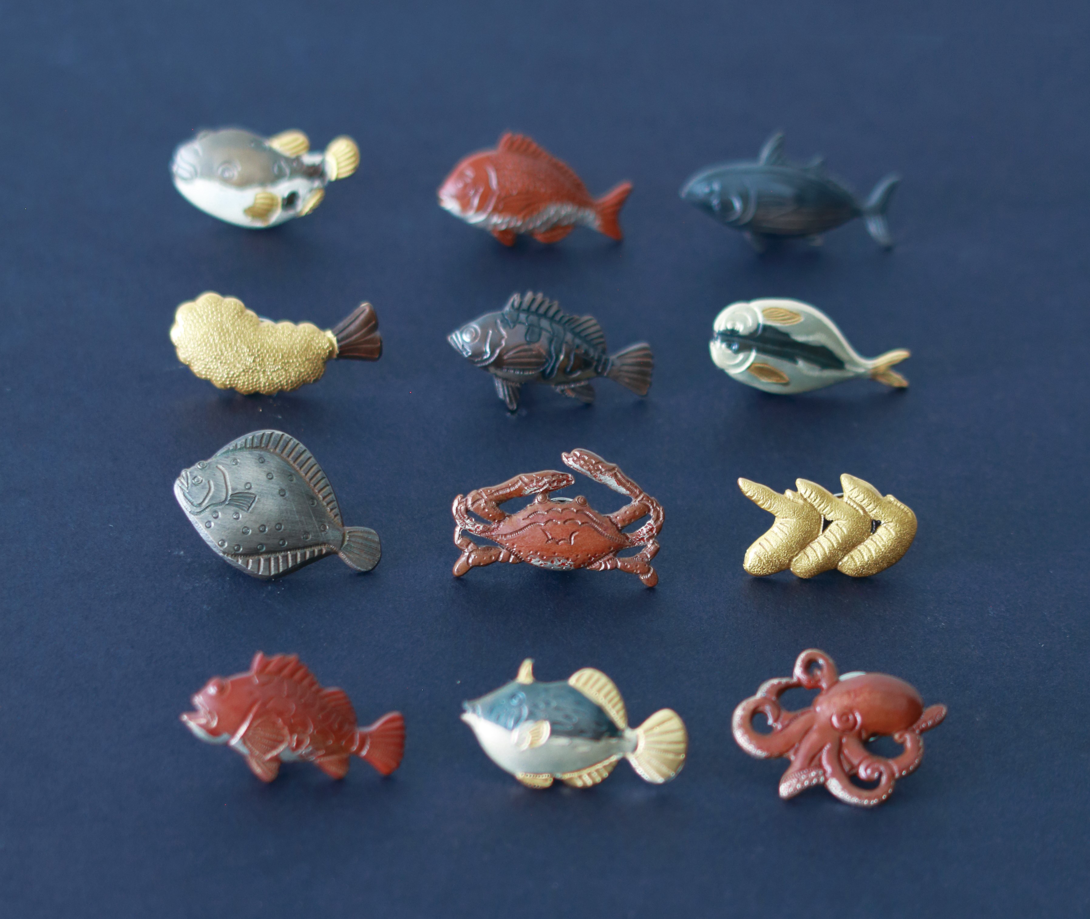 釣れたら嬉しい ヒラメ 釣好きの心をくすぐる魚のピンズ 全12種類 Iichi ハンドメイド クラフト作品 手仕事品の通販