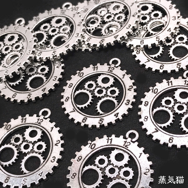 時計歯車チャーム 銀古美 6個 スチームパンク歯車 時計パーツ ハンドメイド素材 Iichi ハンドメイド クラフト作品 手仕事品の通販