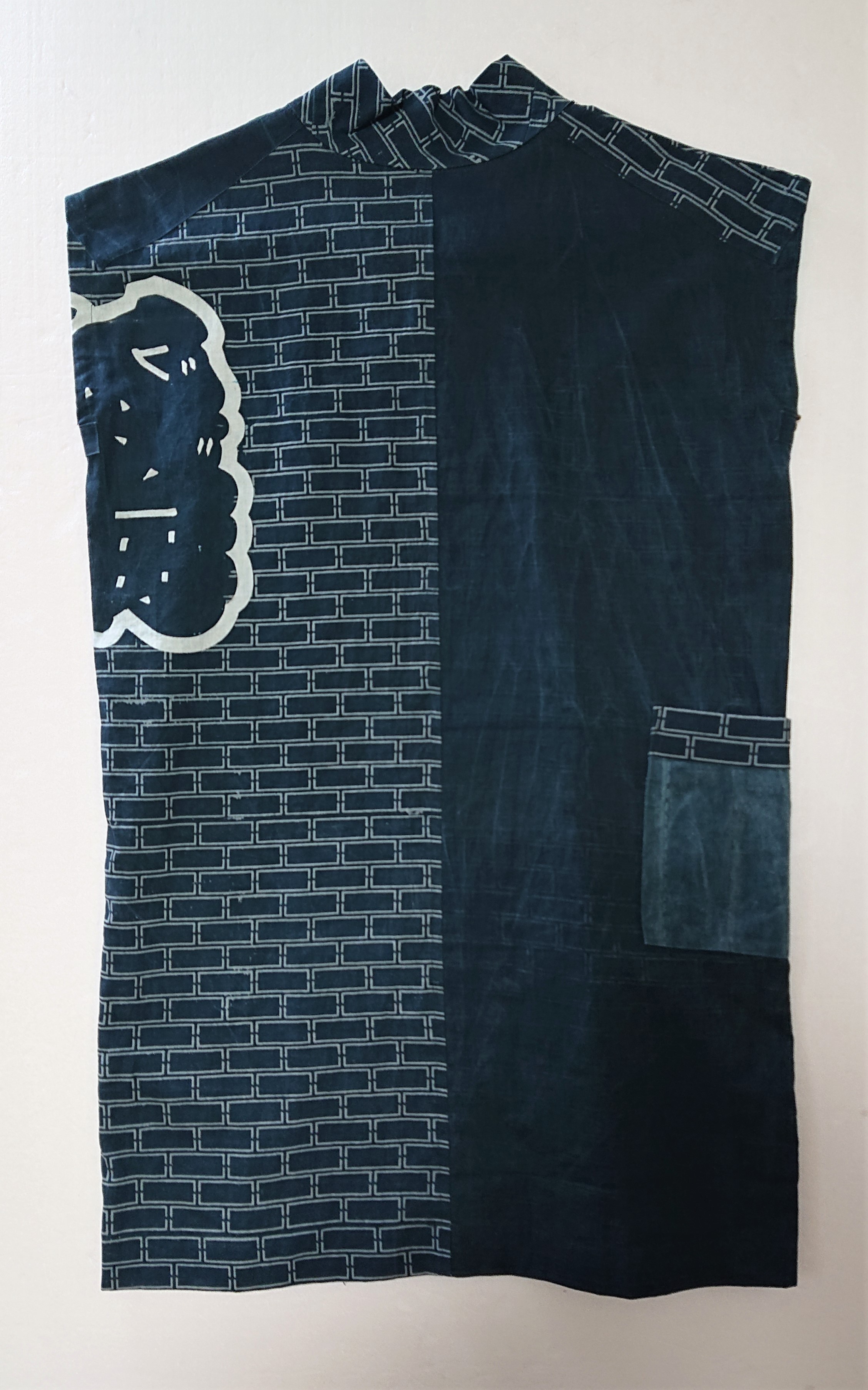 ロールカラーの古布文字入はっぴワンピース 1801 Iichi ハンドメイド クラフト作品 手仕事品の通販