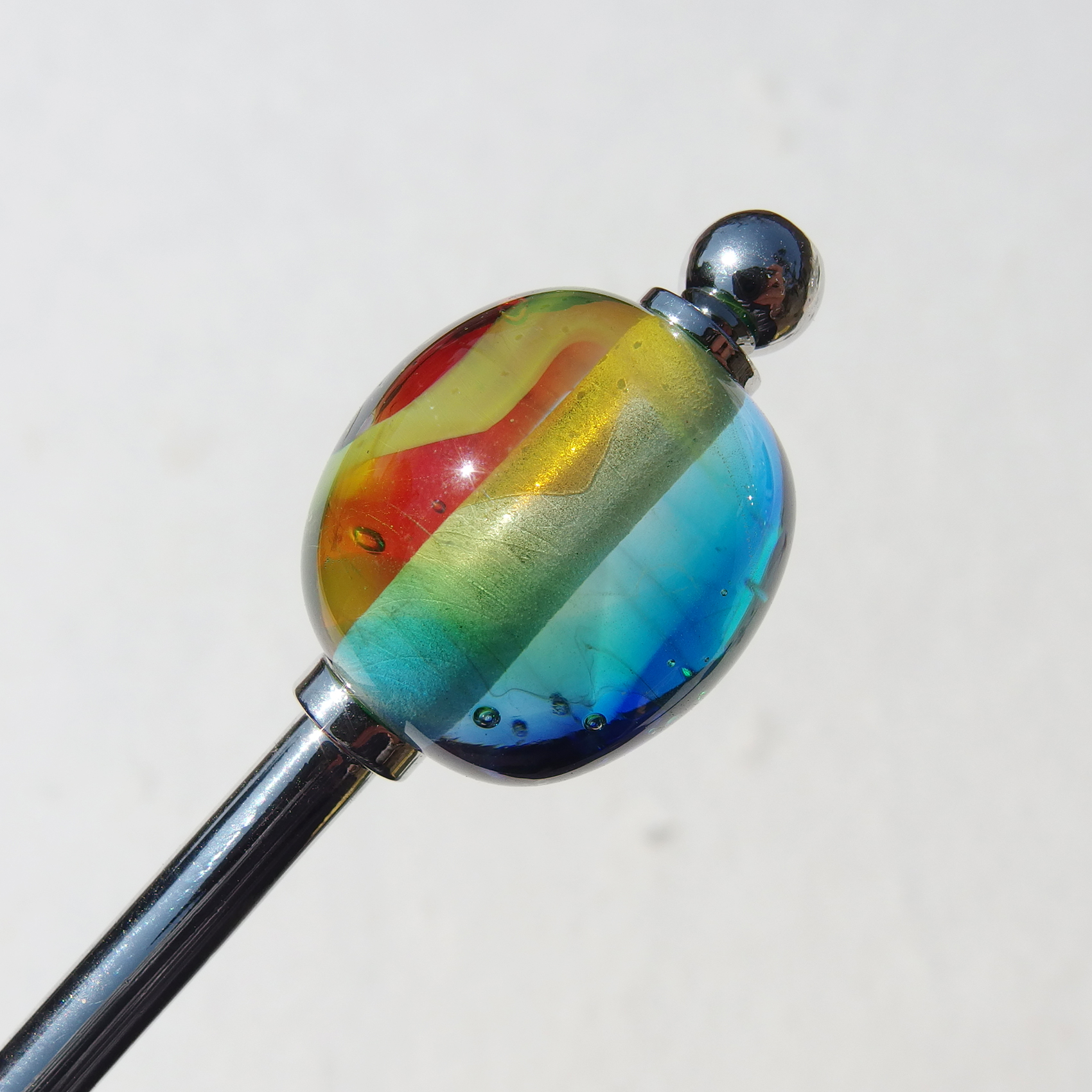 Special 虹玉ガラス にじたま 虹 かんざし 受注制作 Iichi ハンドメイド クラフト作品 手仕事品の通販