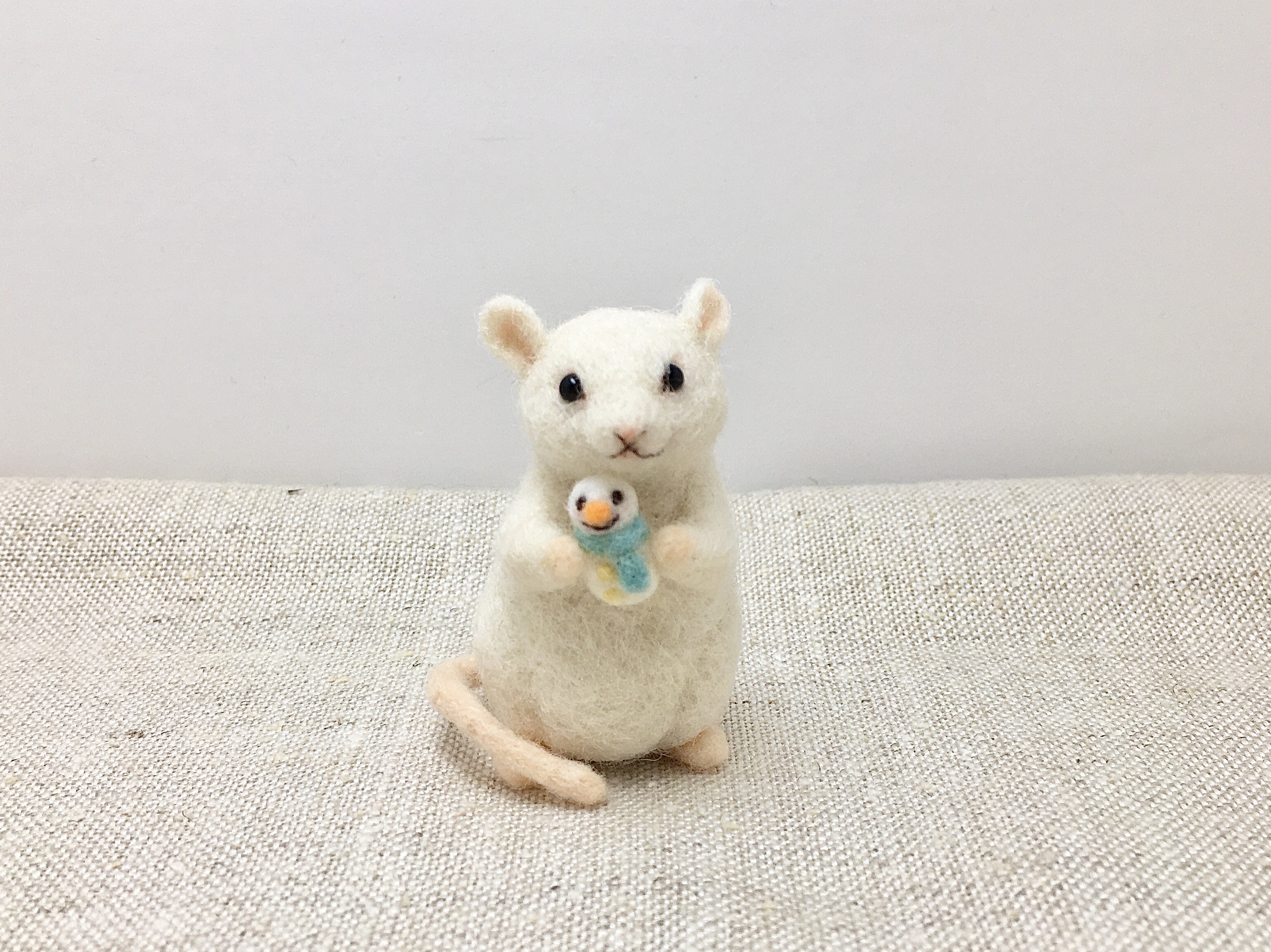 ネズミのクリスマス 雪だるま Iichi ハンドメイド クラフト作品 手仕事品の通販