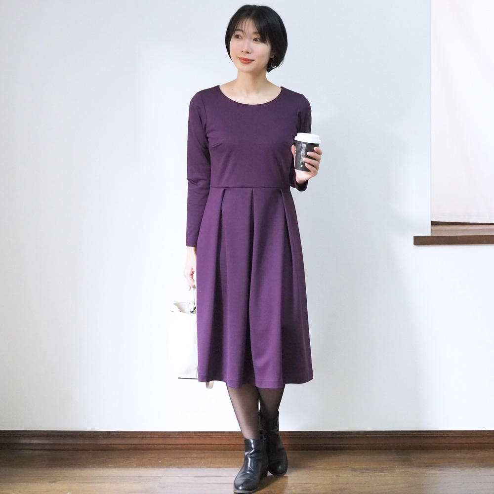 Xs Ll受注制作 アーミッシュ風シンプルワンピース ダークパープル 定番生地 Iichi ハンドメイド クラフト作品 手仕事品の通販