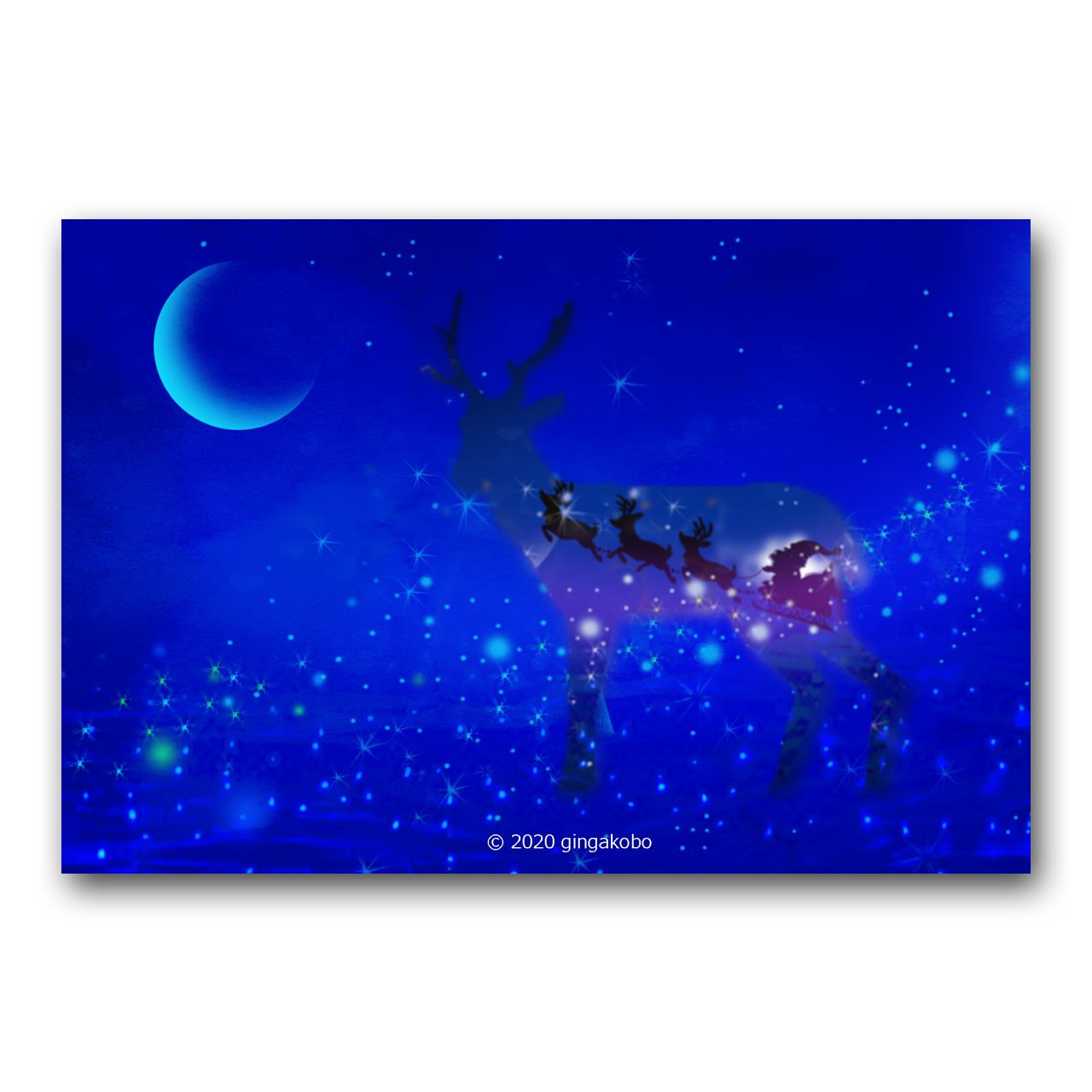 童話なクリスマス サンタクローズ トナカイ クリスマスツリー ほっこり癒しのイラストポストカード2枚組 No 1213 Iichi ハンドメイド クラフト作品 手仕事品の通販