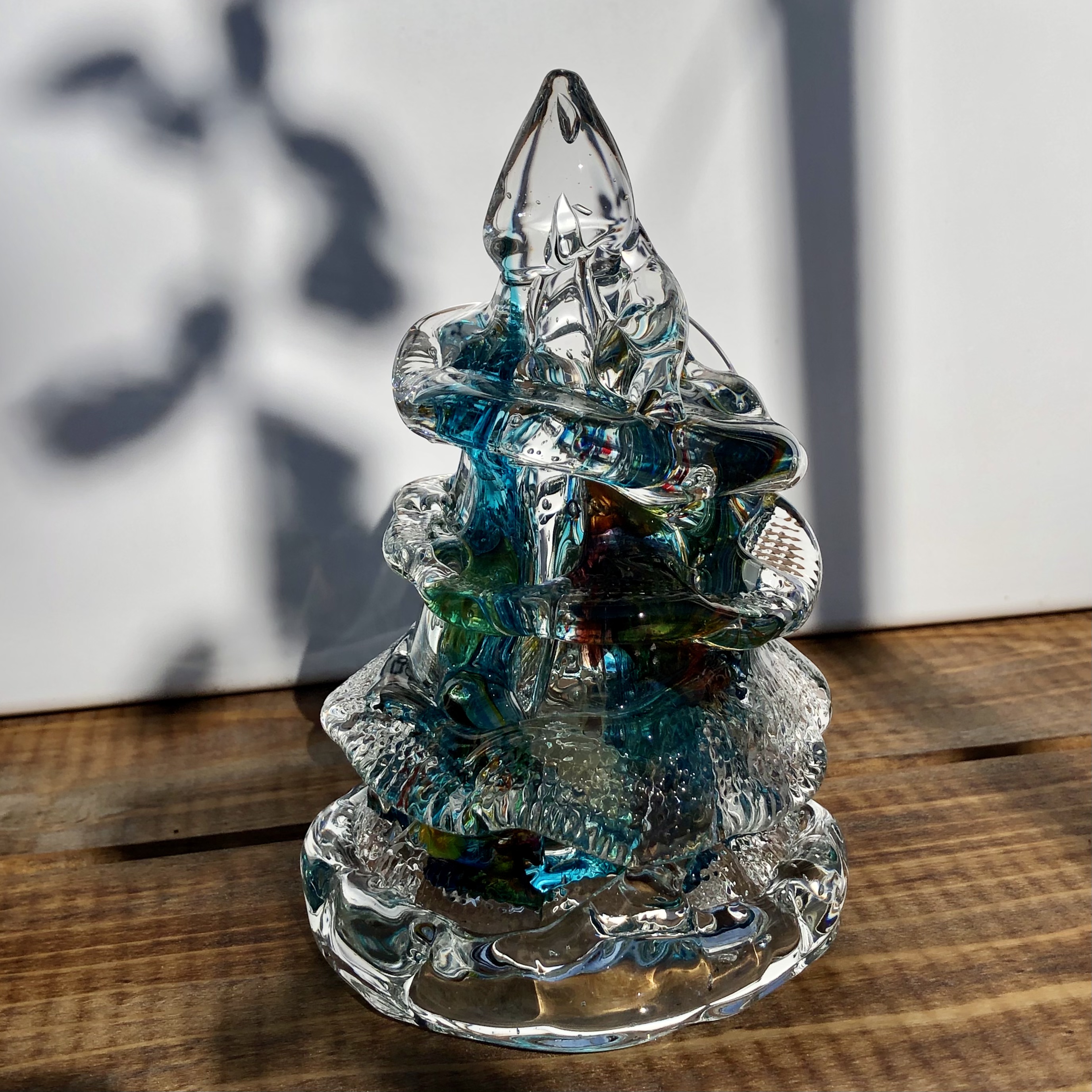 ガラスのクリスマスツリー 大 ツリー テーブルツリー ミックスカラー Iichi ハンドメイド クラフト作品 手仕事品の通販