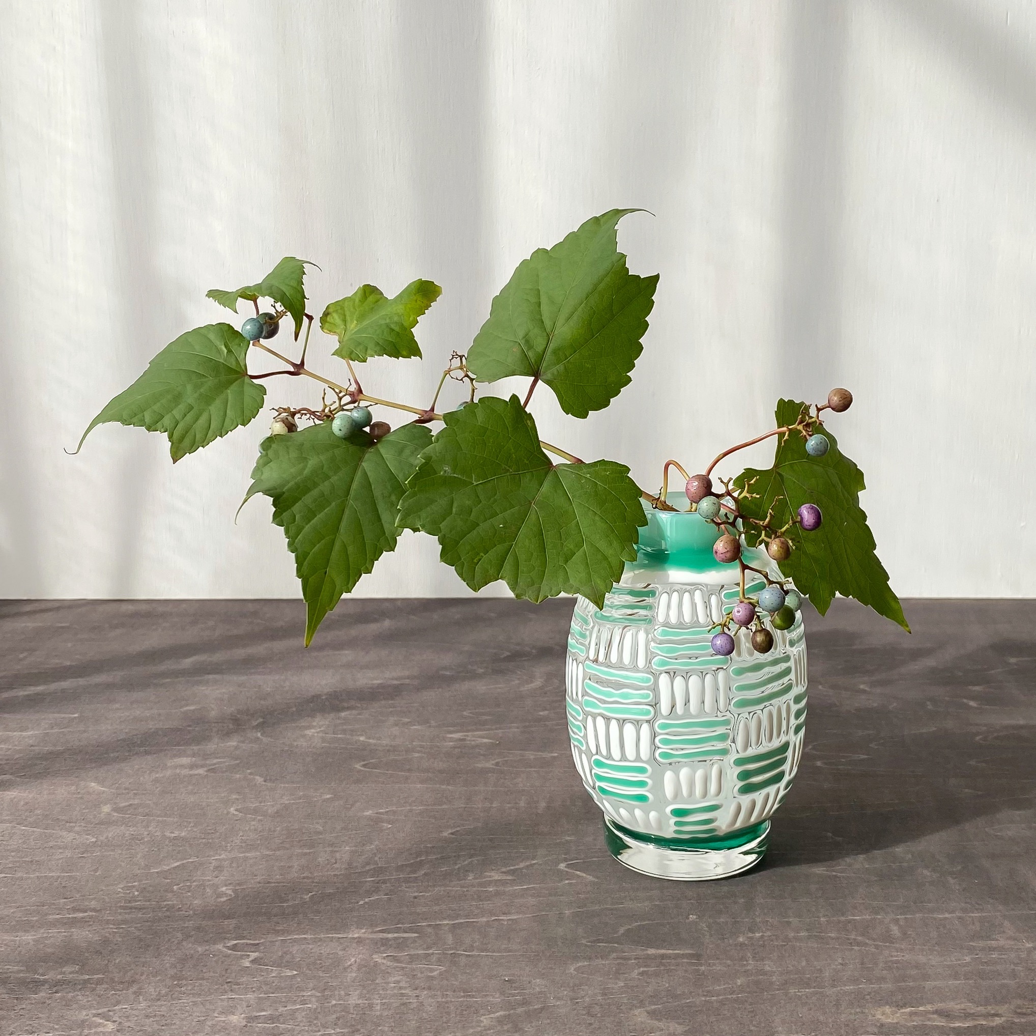 Pattern Vase 花挿し 緑織物 Iichi ハンドメイド クラフト作品 手仕事品の通販
