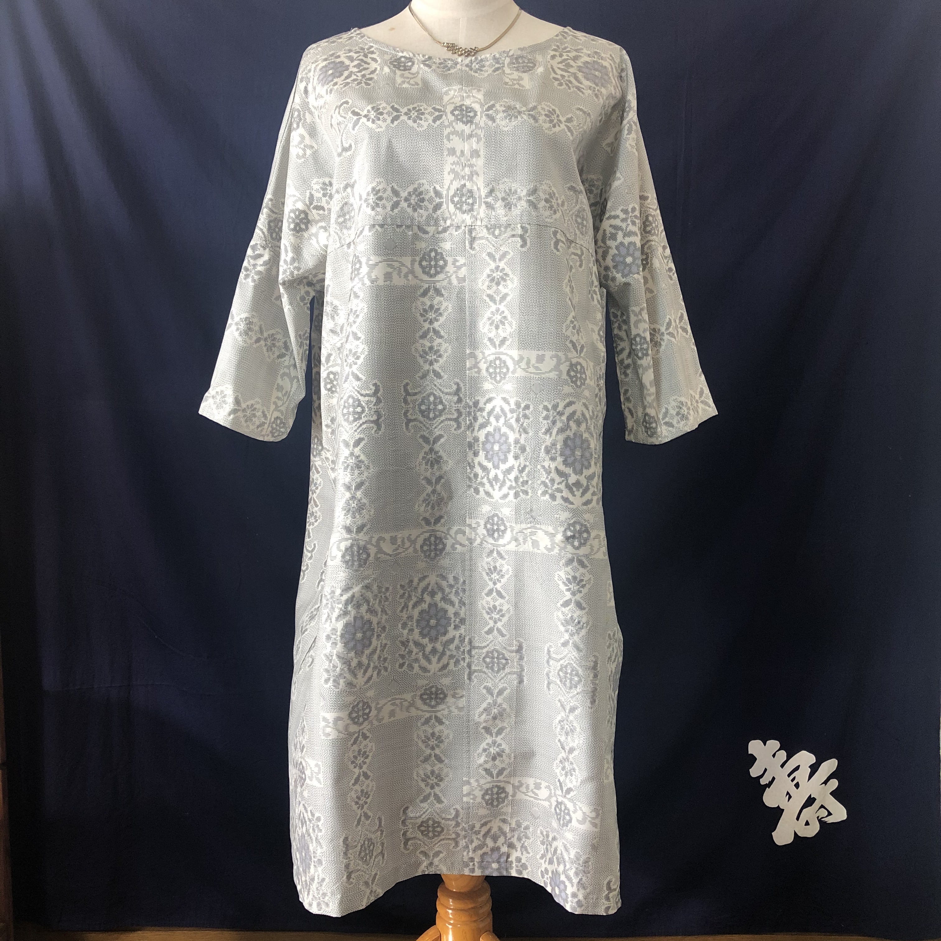 村山大島紬 着物リメイクワンピース かぶりワンピース Iichi ハンドメイド クラフト作品 手仕事品の通販