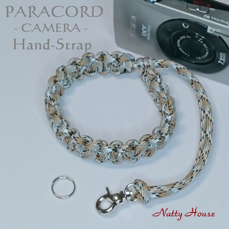 ハンドストラップ カメラ PARACORD パラコード パラシュート アウトドア ロープ キャンプ 防災 手編み 送料無料 | iichi  ハンドメイド・クラフト作品・手仕事品の通販