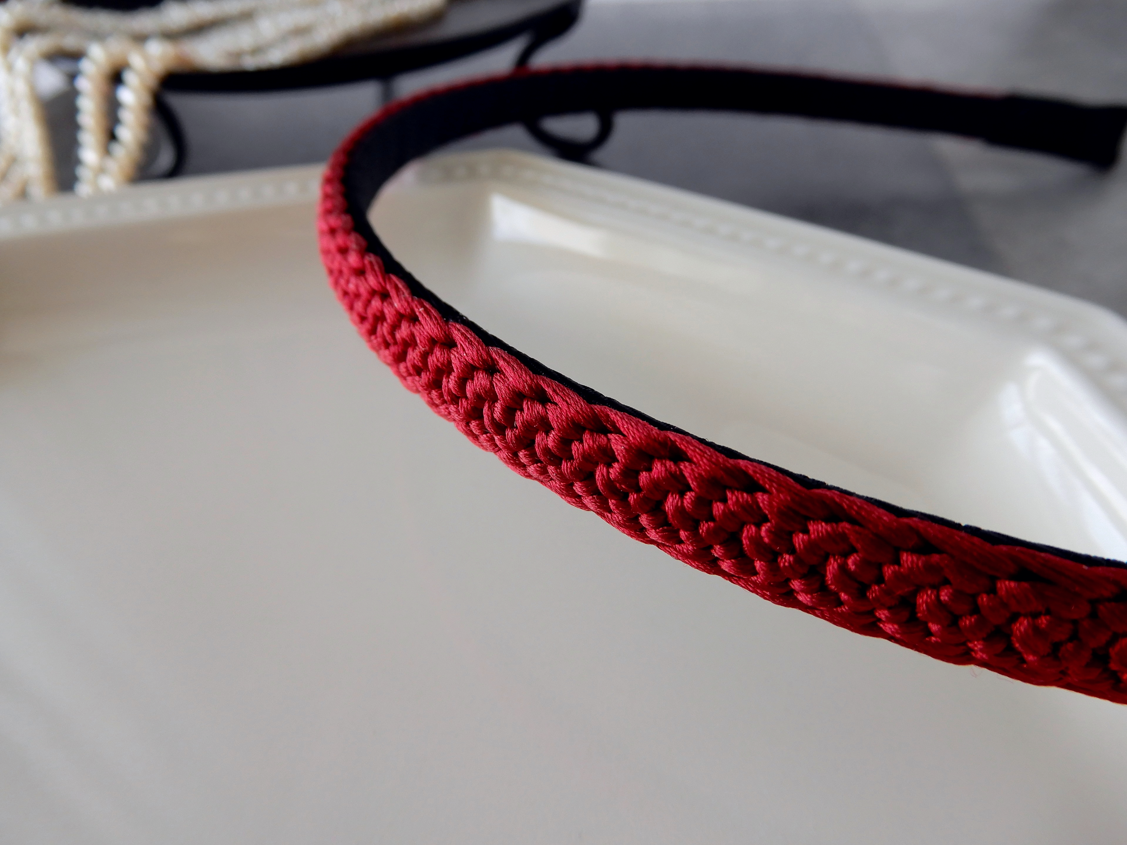 手組み組紐 花つらら 深紅 正絹カチューシャ Iichi ハンドメイド クラフト作品 手仕事品の通販
