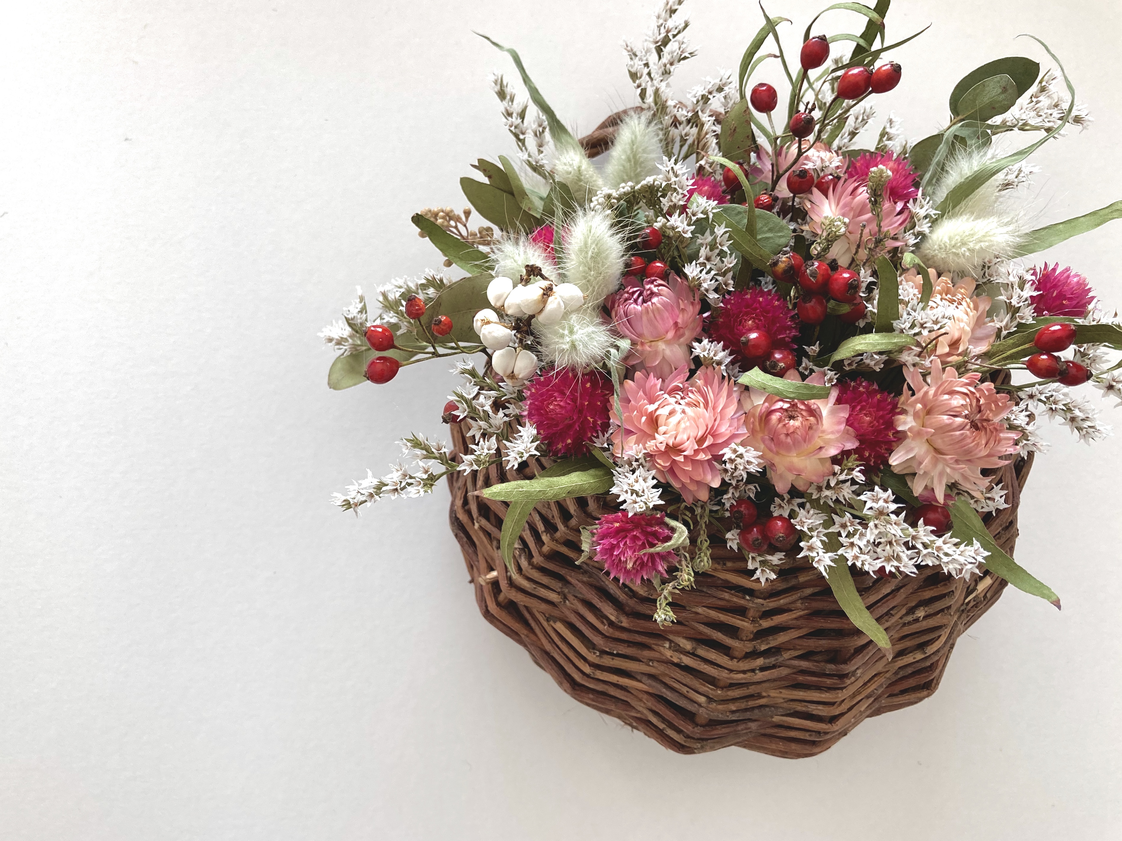 かご花ピンク 壁掛け 受注制作 Iichi ハンドメイド クラフト作品 手仕事品の通販