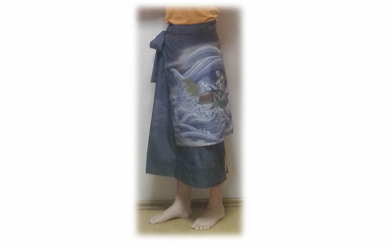 30％OFF】 作家さんハンドメイド 巻きエプロン付き 裾スカラップ 