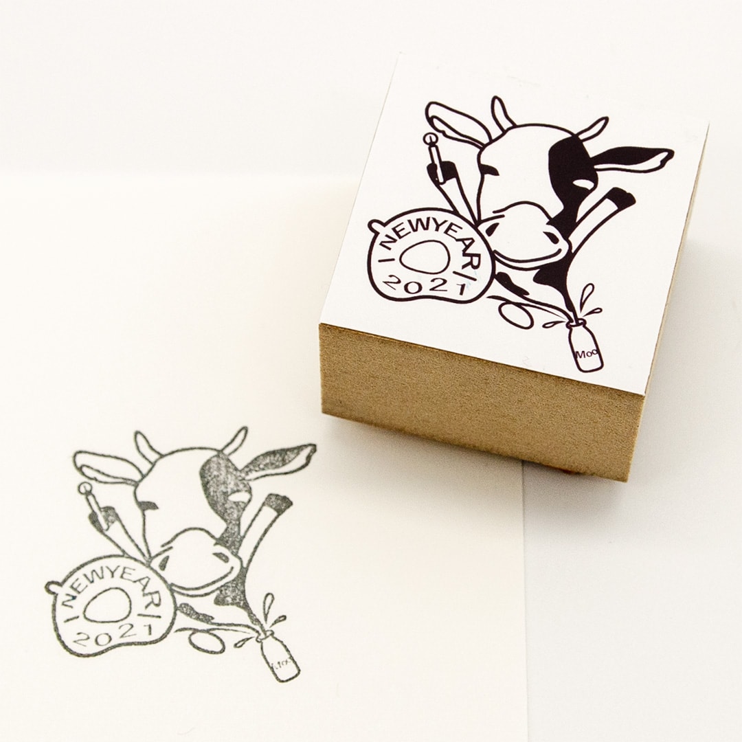 年賀スタンプ うし２０２１ 令和3年丑年のスタンプ Iichi ハンドメイド クラフト作品 手仕事品の通販
