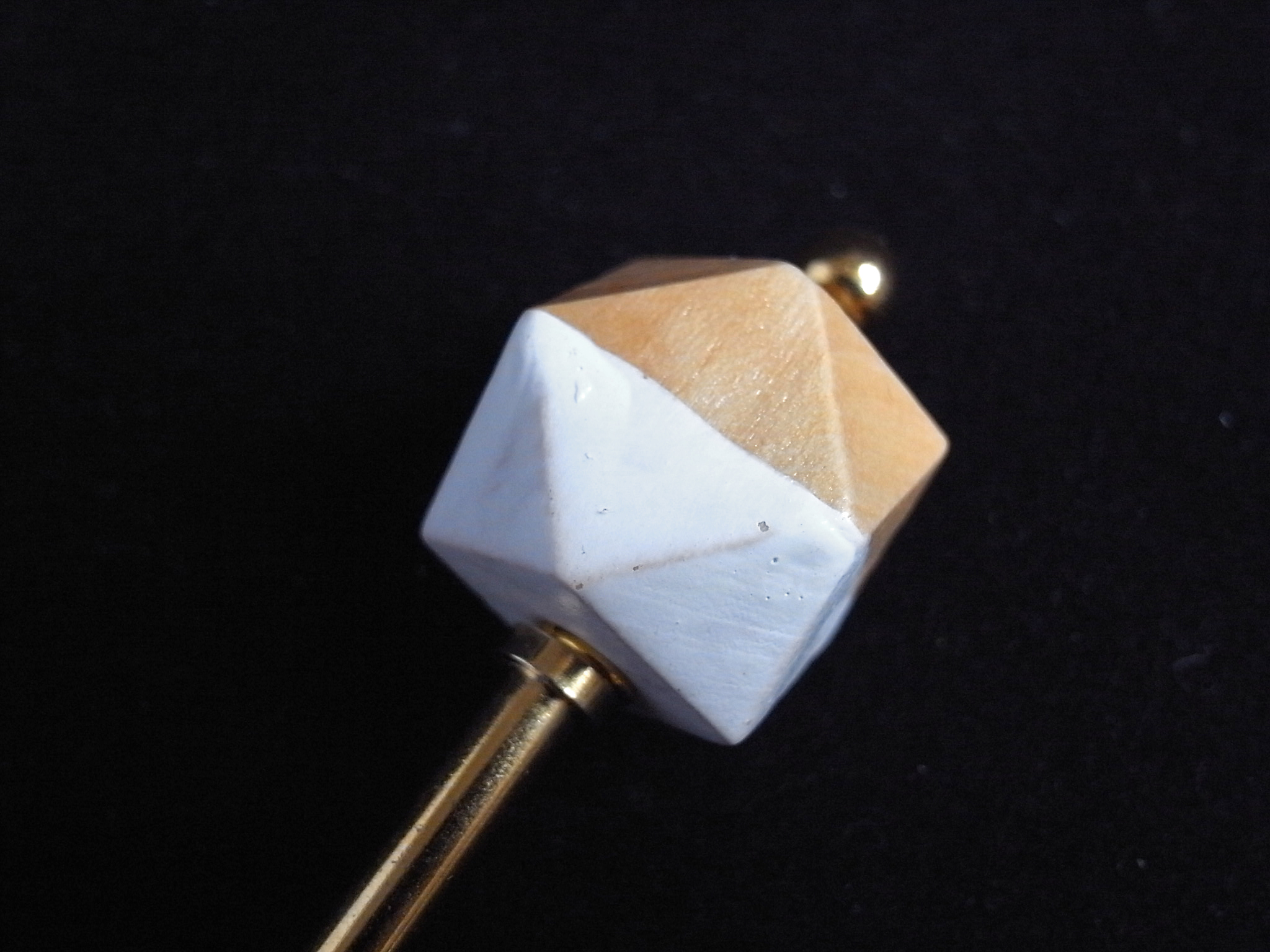 かんざし 木製の多角形ビーズ 白 Iichi ハンドメイド クラフト作品 手仕事品の通販