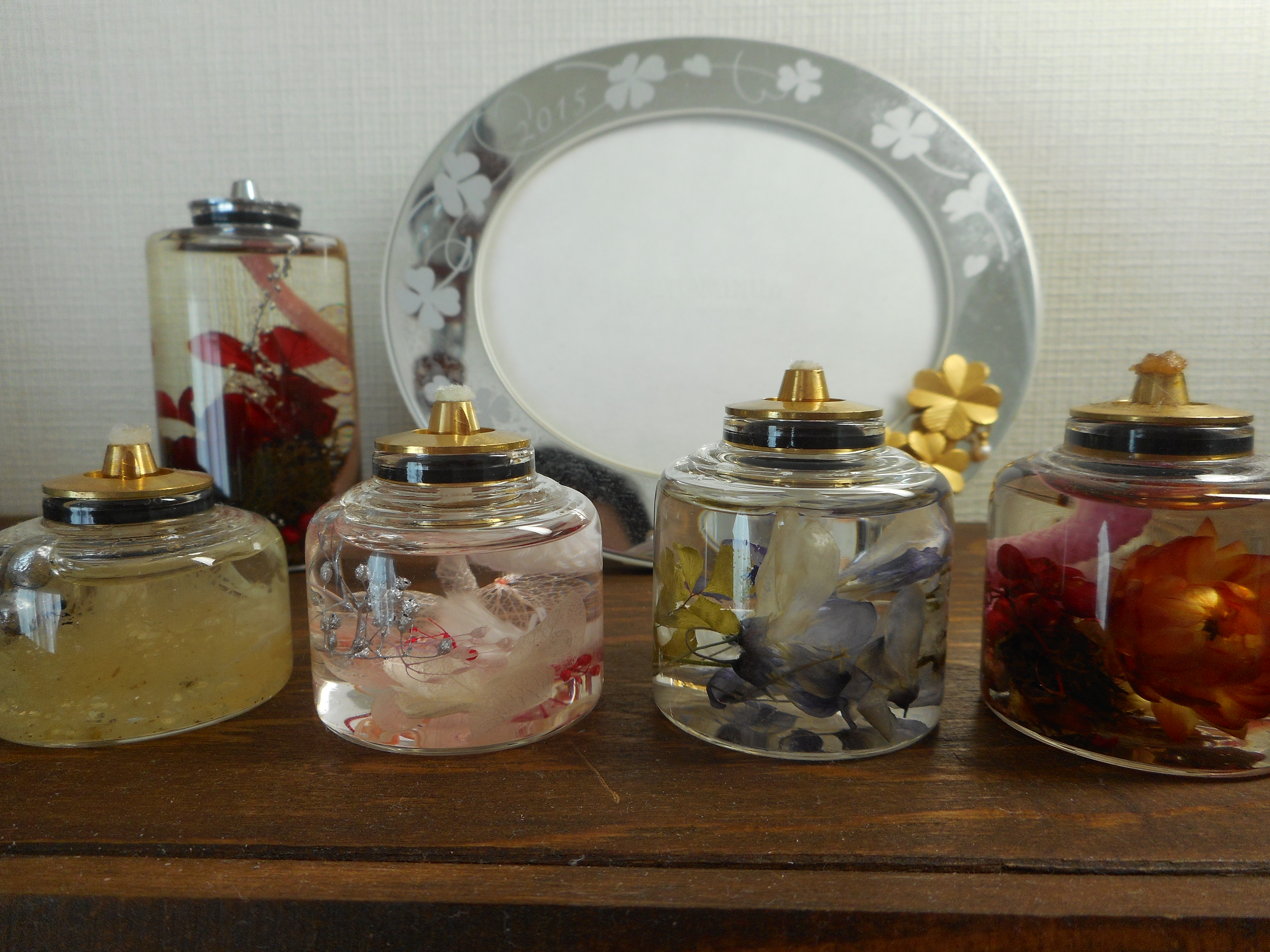 ハーバリウムオイルランプ 藤の花 8h Iichi ハンドメイド クラフト作品 手仕事品の通販