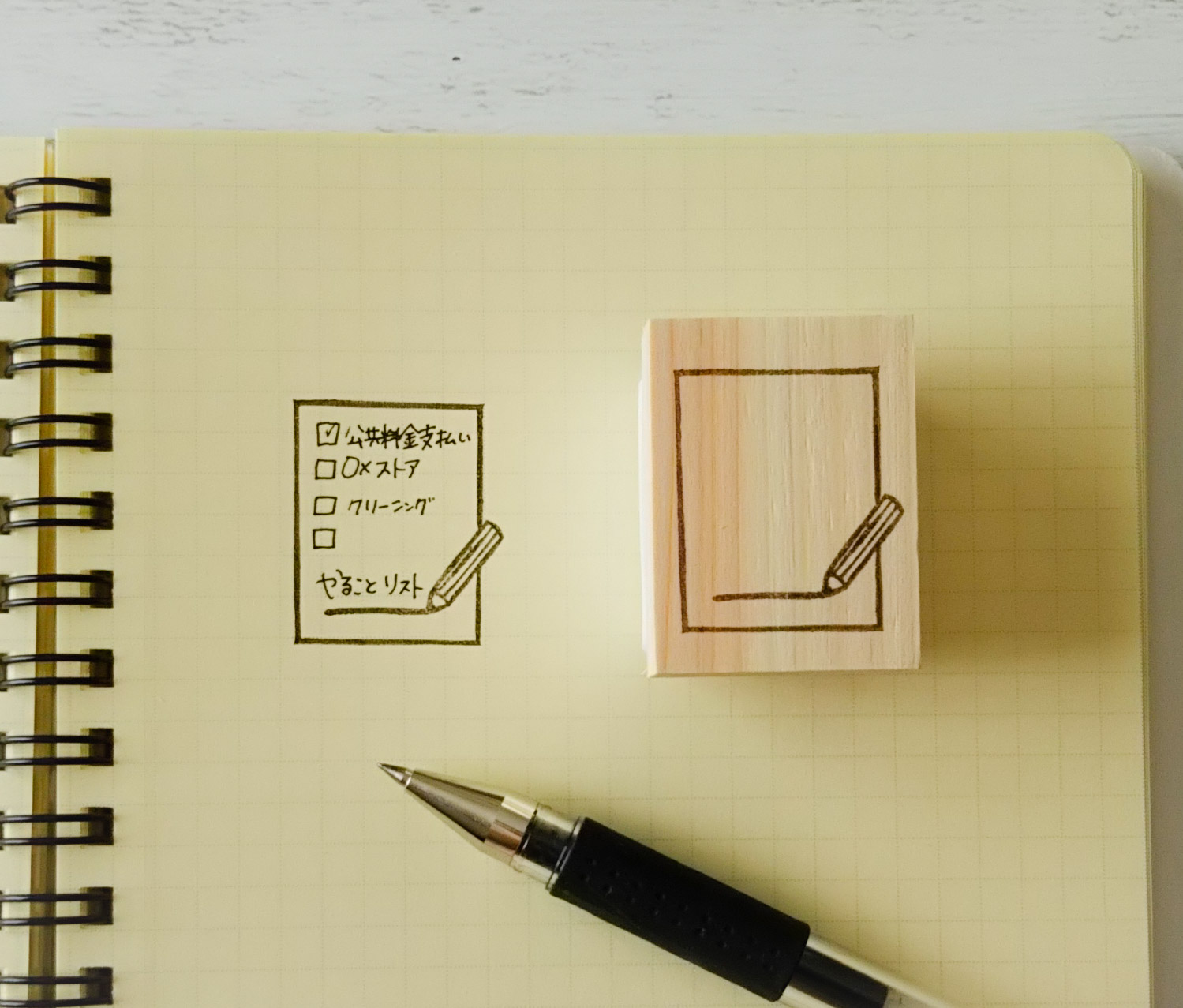 えんぴつ枠消しゴムはんこ 手帳 ノート 付箋 学習 Iichi ハンドメイド クラフト作品 手仕事品の通販