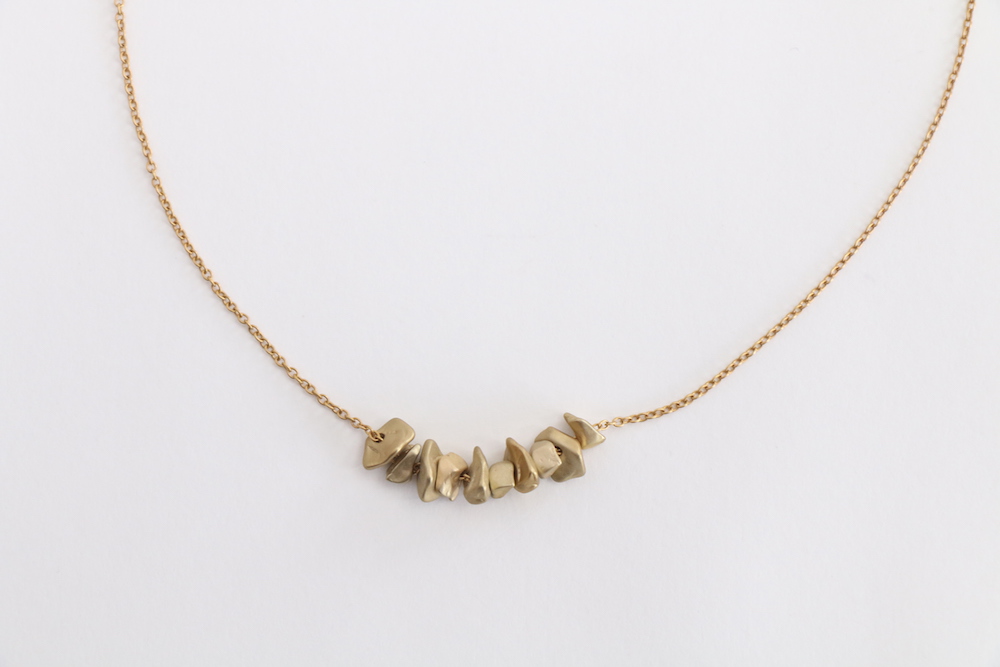 不揃いの粒が並んだ真鍮ネックレス Gold Iichi ハンドメイド クラフト作品 手仕事品の通販