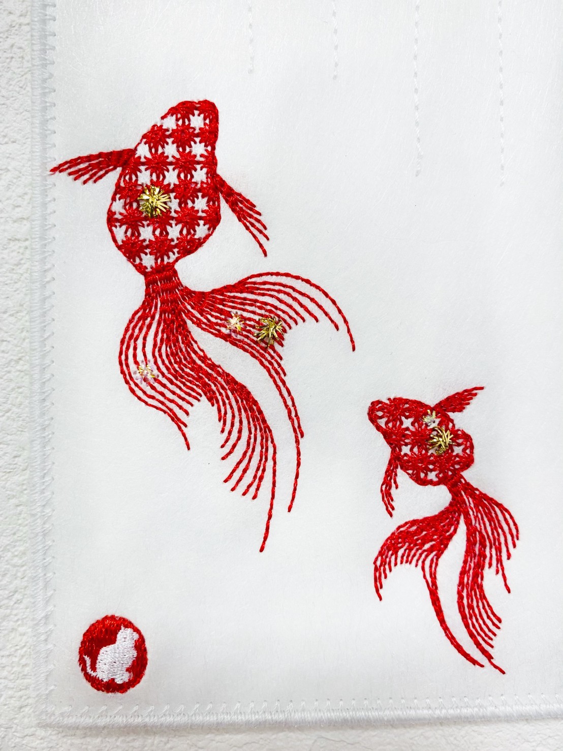 刺しゅうで作った うれしっしゅの絵はがき 夏 金魚 氷 花火 各1枚の3枚セット Iichi ハンドメイド クラフト作品 手仕事品の通販