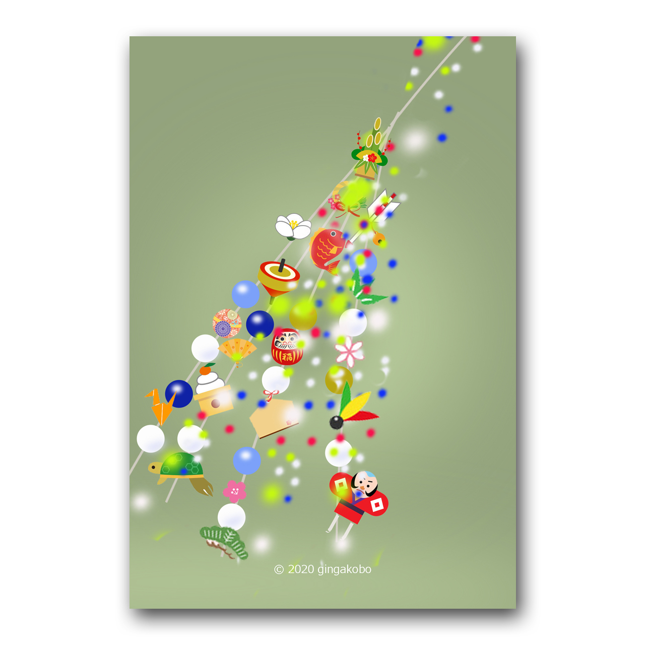 願いが新しい心を生む 正月 小正月 新年 ほっこり癒しのイラストポストカード2枚組 No 1230 Iichi ハンドメイド クラフト作品 手仕事品の通販