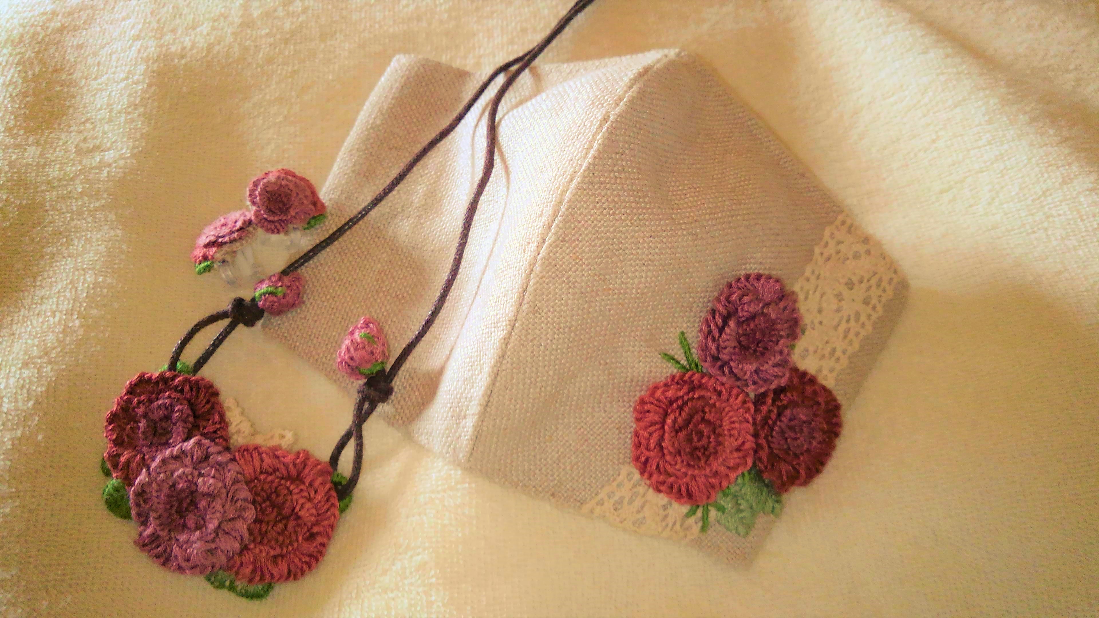 逸品 未使用 【刺繍 手刺繍 薔薇 バラ タンポポ 桜】 付下げ - 着物