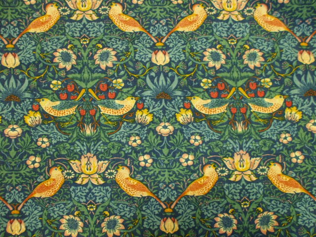 ｍｏｄａ社ウィリアムモリスイチゴ泥棒 ラウンドネックバルーン8分丈袖プルオーバー ｓ ｍサイズ 青紺 受注生産 Iichi ハンドメイド クラフト作品 手仕事品の通販