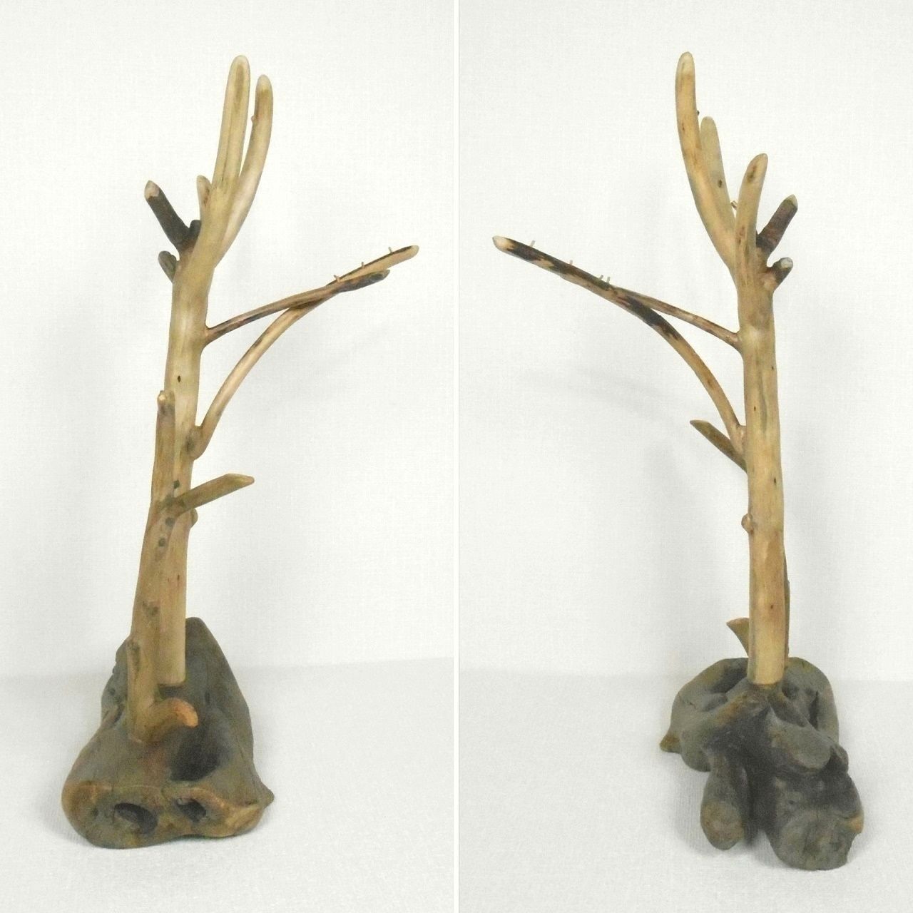 温泉流木 美しいツリーと変形流木のフックスタンドオブジェ004よりそい アクセサリースタンド 流木インテリア Iichi ハンドメイド クラフト作品 手仕事品の通販