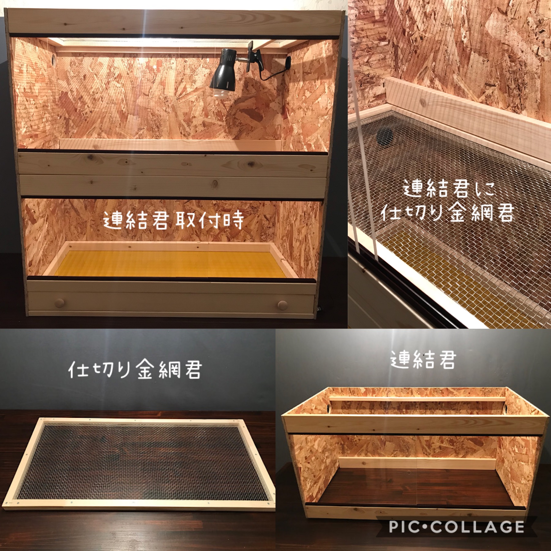 大阪直売 爬虫類ケージ 809050 化粧板 配線穴+ 床40 - 爬虫類・両生類用品