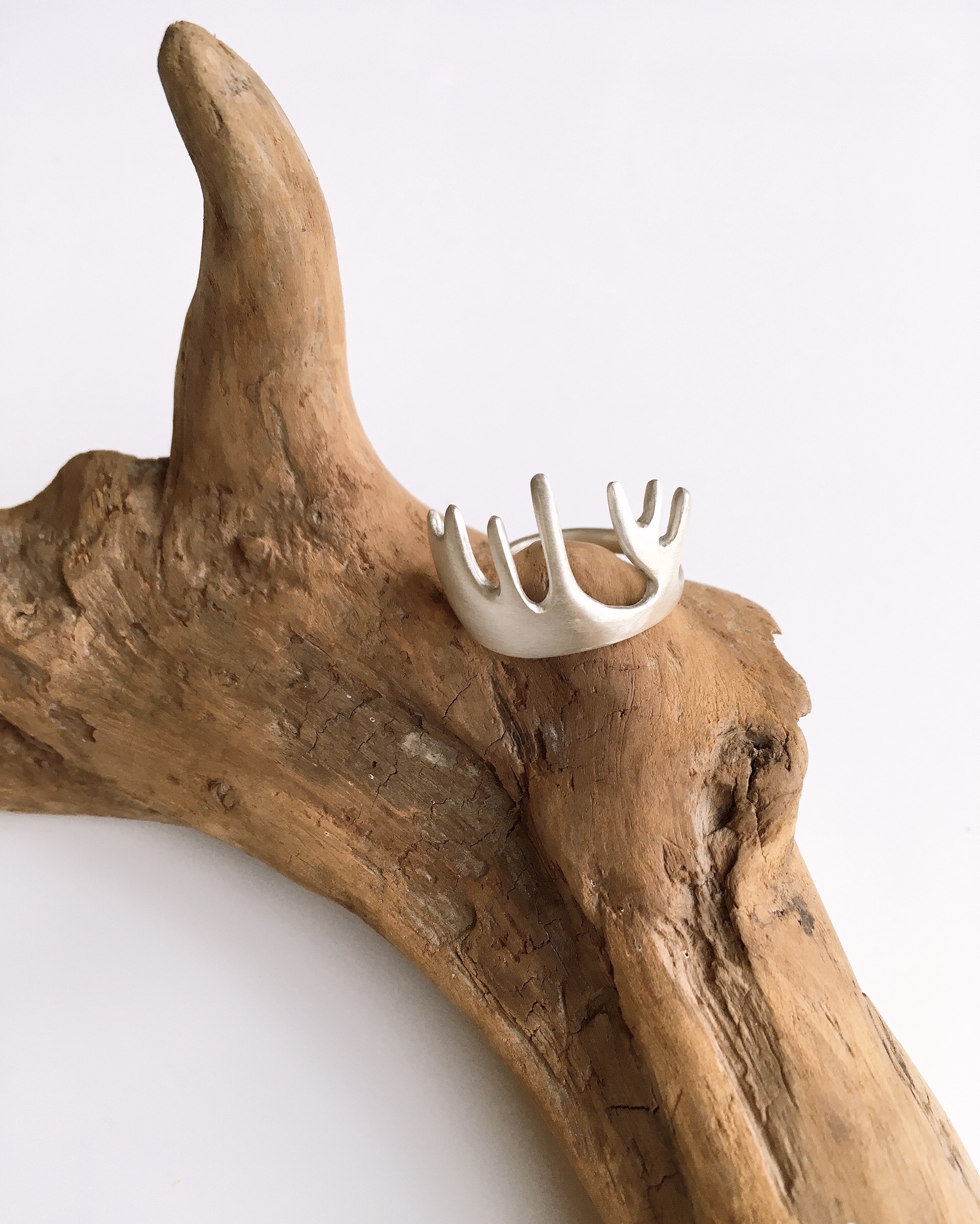 Moose 角リング Sv925製 フリーサイズ Iichi ハンドメイド クラフト作品 手仕事品の通販